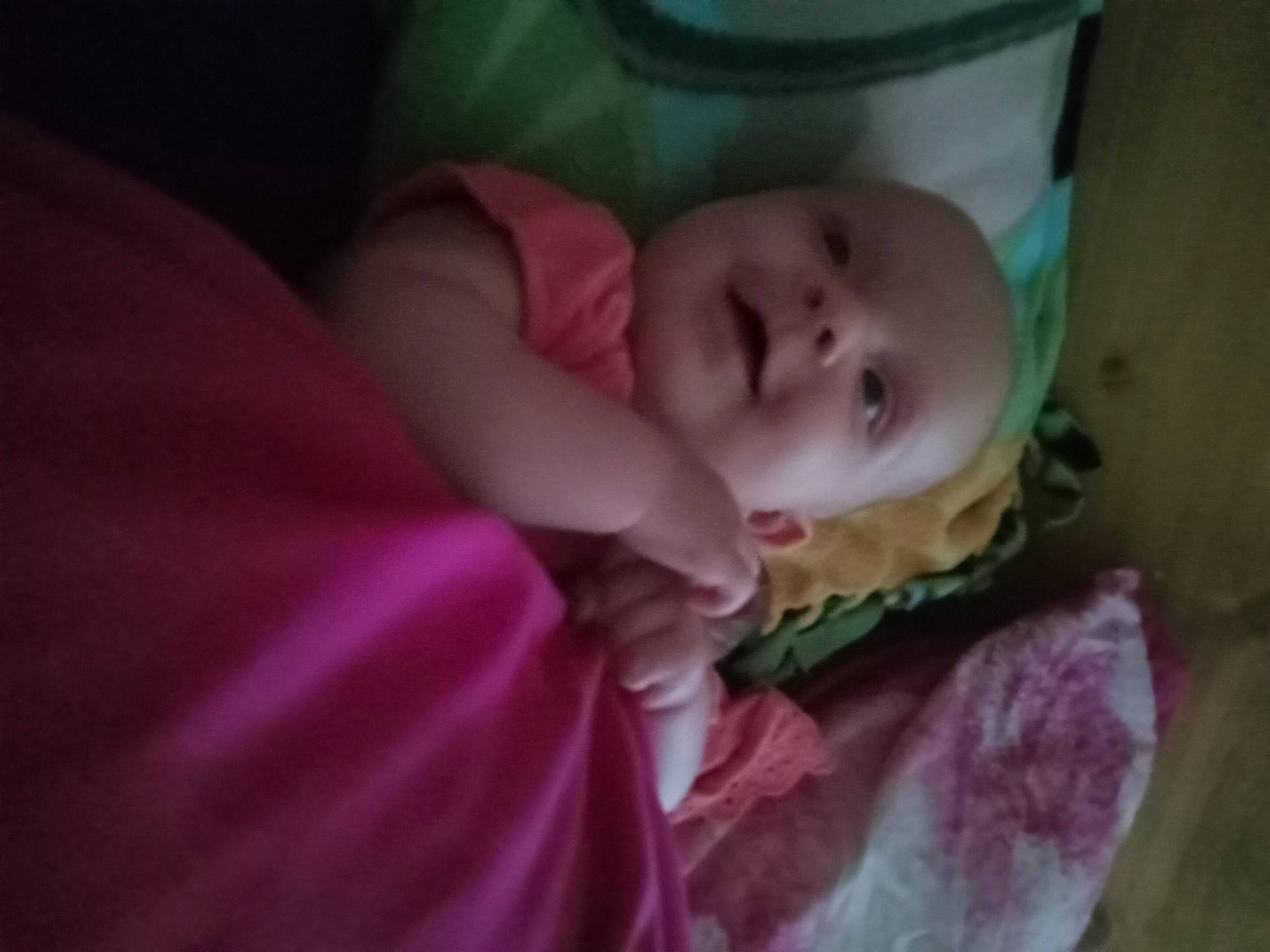 Yasmin is registered to the contest to win money with this photo: baby, baby_products, baby_toddler_clothing, bed, bedtime, cheek, child, comfort, ear, eyebrow, fun, iris, linens, magenta, mouth, nose, person, pink, purple, smile