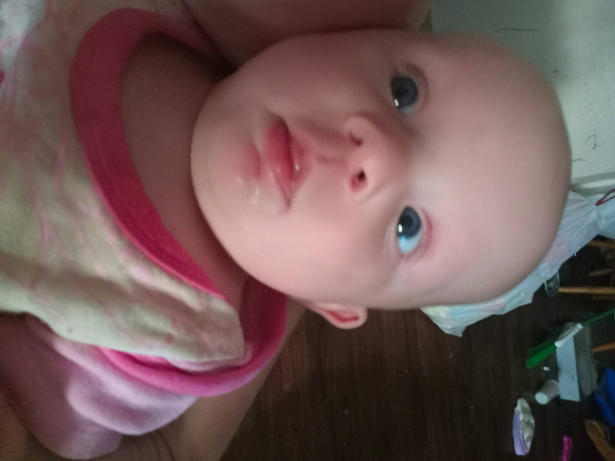 Yasmin is registered to the contest to win money with this photo: baby, baby_products, baby_toddler_clothing, cheek, child, ear, eyelash, flash_photography, fun, happy, iris, lip, mouth, nose, person, pink, plant, portrait_photography, skin, smile