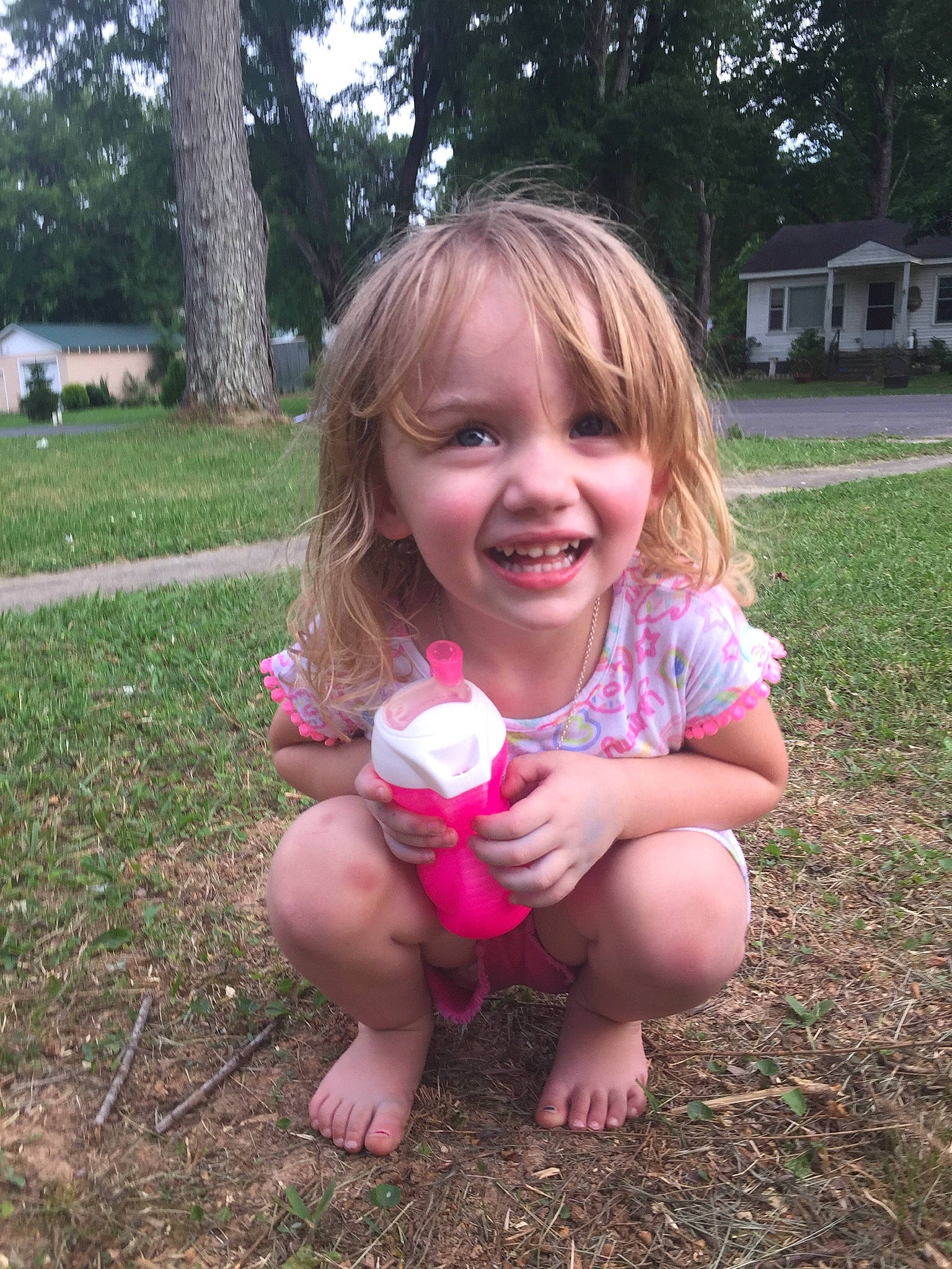 Journee joined the competition — help win amazing prizes! child, facial_expression, finger, fun, grass, grass_family, happy, joy, leaf, people, person, pink, plant, play, recreation, skin, smile, soil, summer, toddler