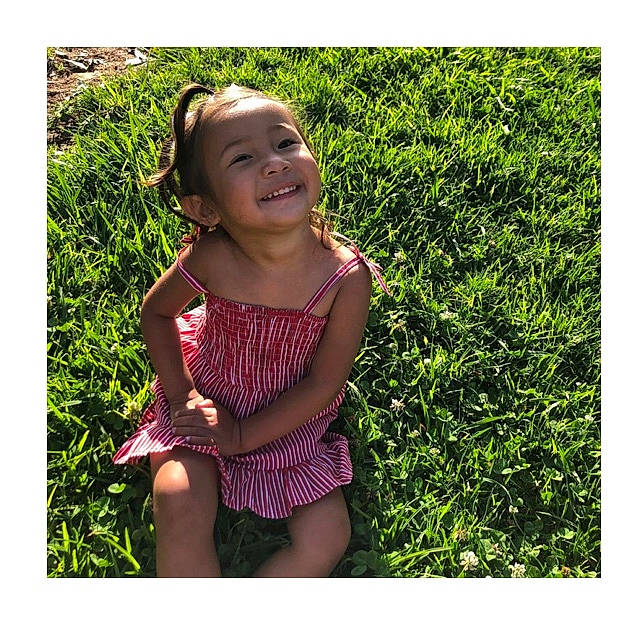 Rosalynn joined the competition — help win amazing prizes! beauty, child, child_model, clothing, dress, flower, grass, green, happy, joy, pattern, person, plant, play, smile, summer, swimwear, toddler, vacation