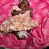 Amaya joined the competition — help win amazing prizes! baby, sleeping, dress, headband, bow, blanket, pink, barbie, infant, cute, soft, cozy, child, newborn, fashion, adorable, sock, portrait, resting, peaceful