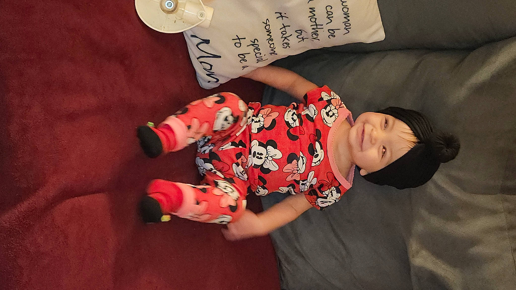 Cheyenne joined the competition — help win amazing prizes! arm, baby, baby_toddler_clothing, carmine, child, comfort, couch, elbow, finger, flash_photography, flooring, font, happy, joy, magenta, nail, pattern, person, skin, sleeve