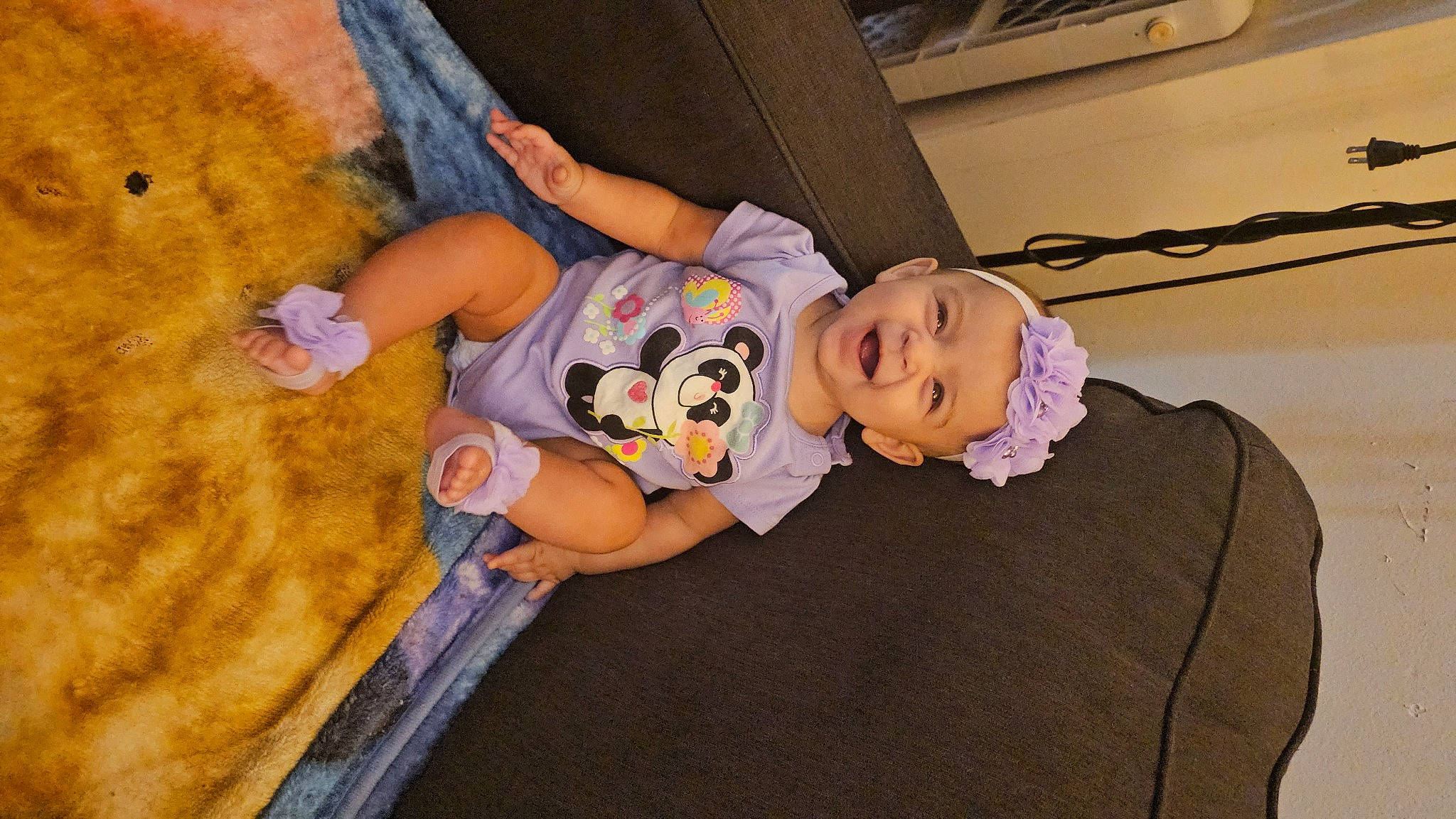Cheyenne joined the competition — help win amazing prizes! baby, baby_products, baby_toddler_clothing, child, comfort, floor, flooring, fun, headwear, leisure, person, room, sitting, sock, t_shirt, thigh, toddler, vacation