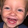 Waylon is registered to the contest to win money with this photo: child, toddler, smiling, face, blue_eyes, teeth, mouth_open, dirt, skin, nose, hair, joy, happy, closeup, portrait, cute, expression, person, baby, clothing