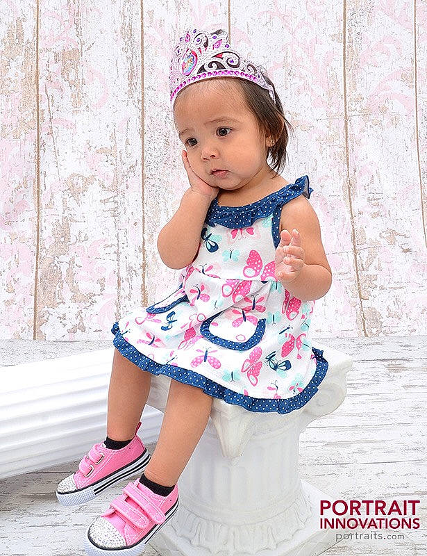 Azeneyah joined the competition — help win amazing prizes! baby, baby_toddler_clothing, child, child_model, clothing, design, dress, fashion_accessory, hair_accessory, headgear, neck, pattern, person, pink, product, ruffle, sleeve, toddler