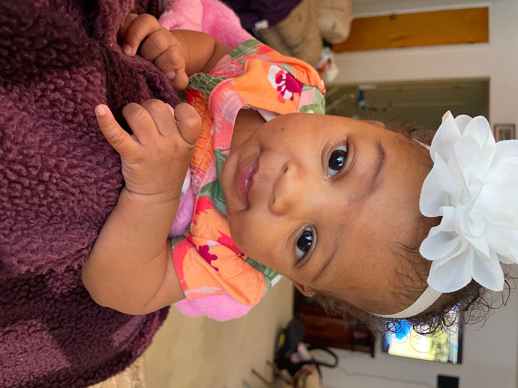 Yelena is registered to the contest to win money with this photo: baby, baby_toddler_clothing, cheek, chin, ear, eyebrow, eyelash, finger, forehead, fun, happy, hat, iris, lip, mouth, nose, person, pink, skin, smile