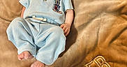 Ryder joined the competition — help win amazing prizes! baby, infant, smiling, blue_clothing, mickey_mouse, blanket, embroidery, number_two, happy, cute, portrait, child, soft_texture, lying_down, celebration, milestone, infant_clothing, head, feet, person