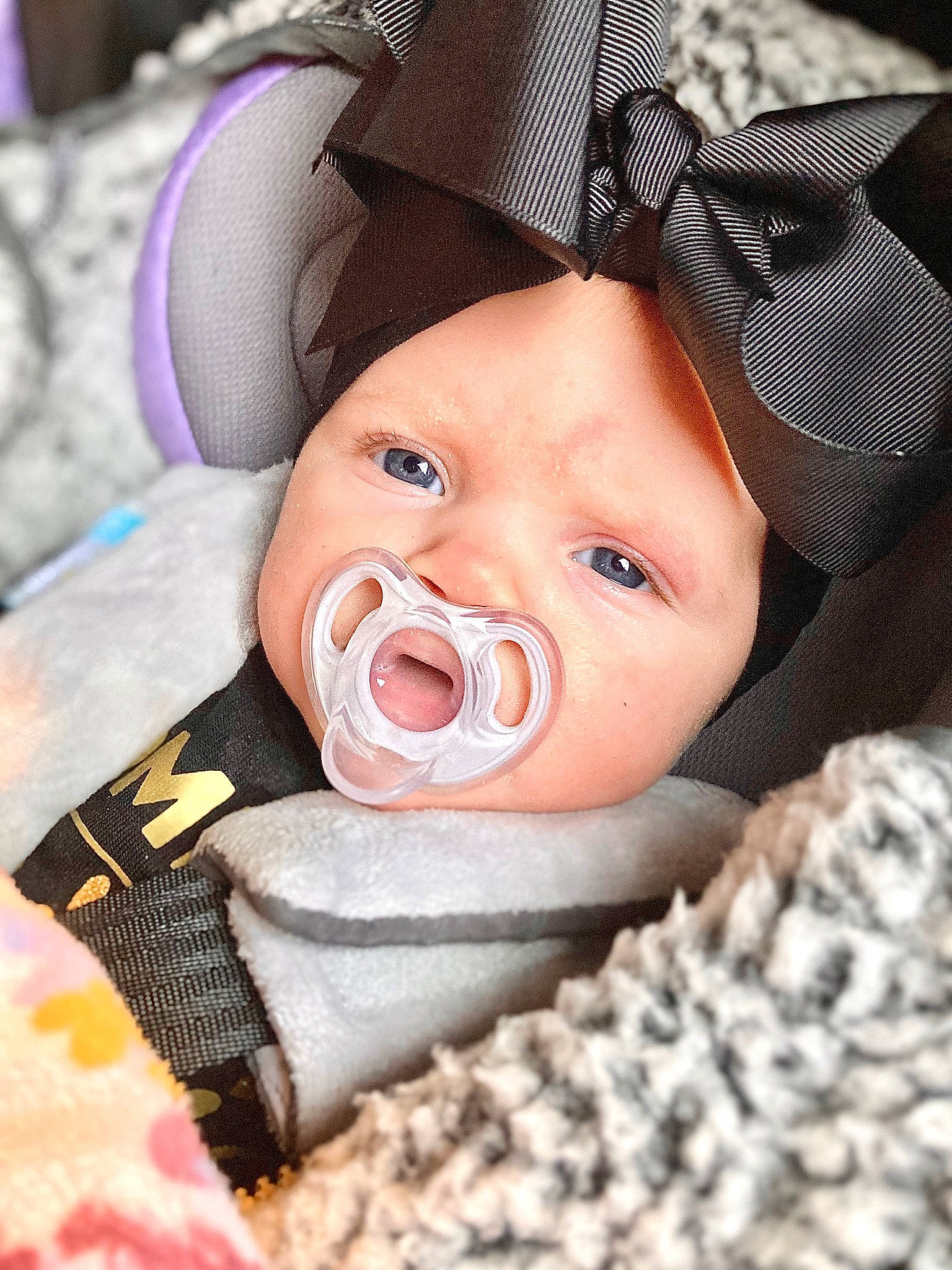 Rhaelynn joined the competition — help win amazing prizes! baby, baby_toddler_clothing, cheek, chin, eye, eyebrow, eyelash, happy, head, headgear, helmet, iris, lip, mouth, nose, people, person, pink, skin, textile