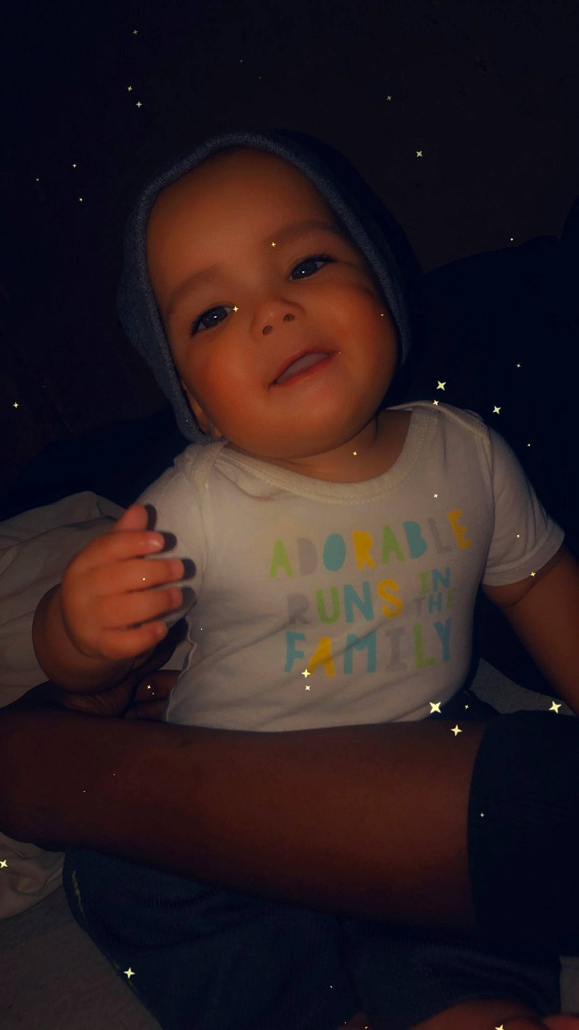 Jerome is registered to the contest to win money with this photo: baby, cheek, chest, cool, elbow, finger, flash_photography, fun, gesture, hand, happy, iris, lip, mouth, nose, person, skin, sleeve, space, toddler