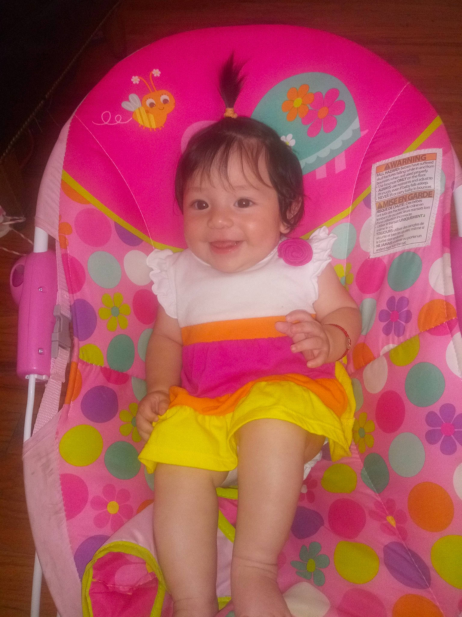 Aileen is registered to the contest to win money with this photo: baby, child, fun, joy, magenta, person, pink, play, product, skin, smile, toddler