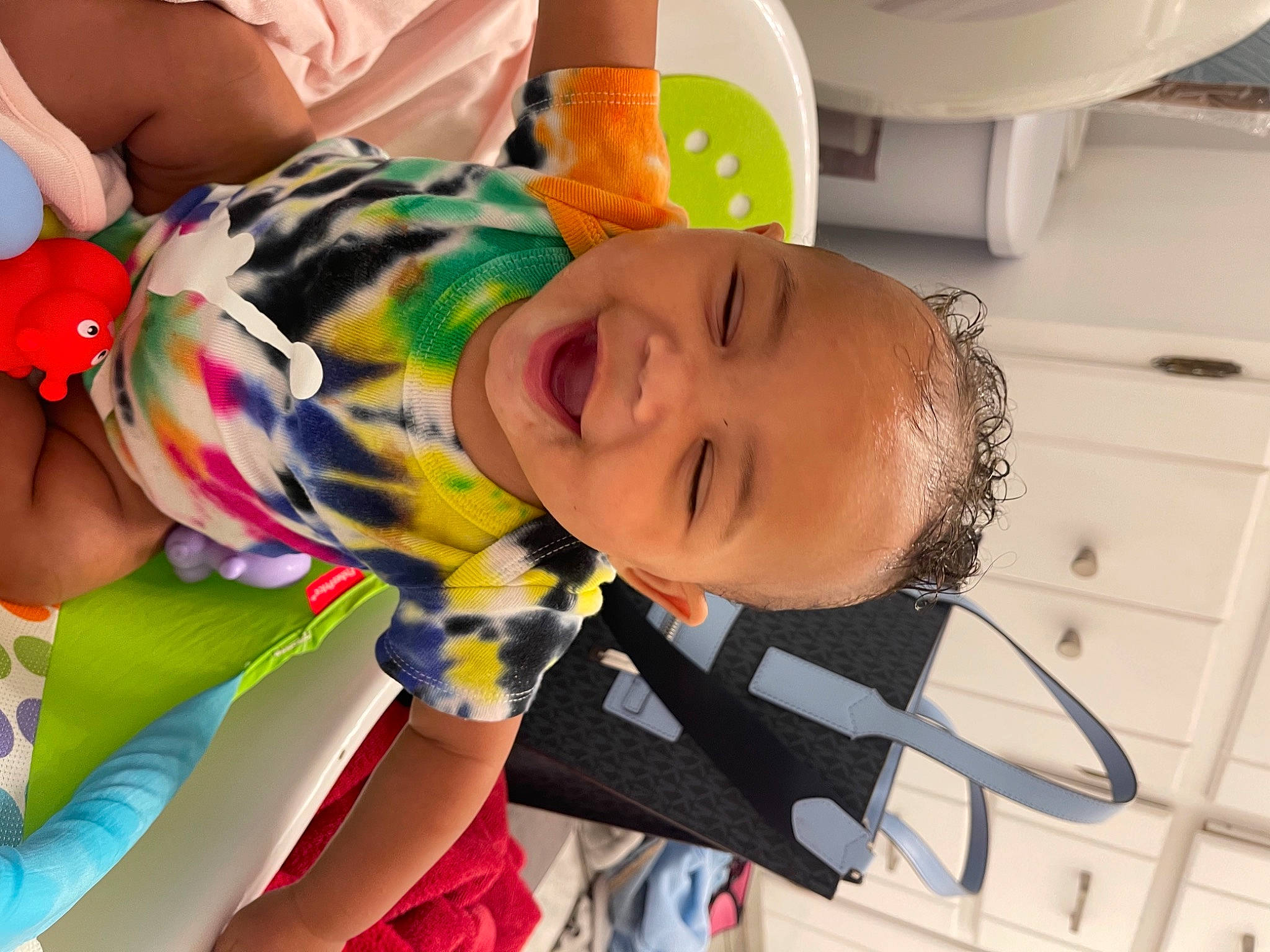 Kahlani joined the competition — help win amazing prizes! baby, baby_products, baby_toddler_clothing, cheek, child, comfort, fun, happy, nail, pattern, person, room, smile, thumb, toddler, white