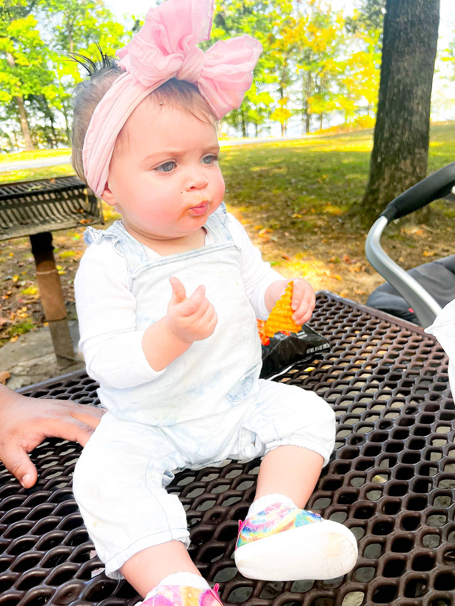 Oakleigh is registered to the contest to win money with this photo: baby, baby_toddler_clothing, beauty, cap, child, costume_hat, fun, grass, happy, headband, headwear, leisure, pattern, person, pink, plant, recreation, sitting, spring, toddler