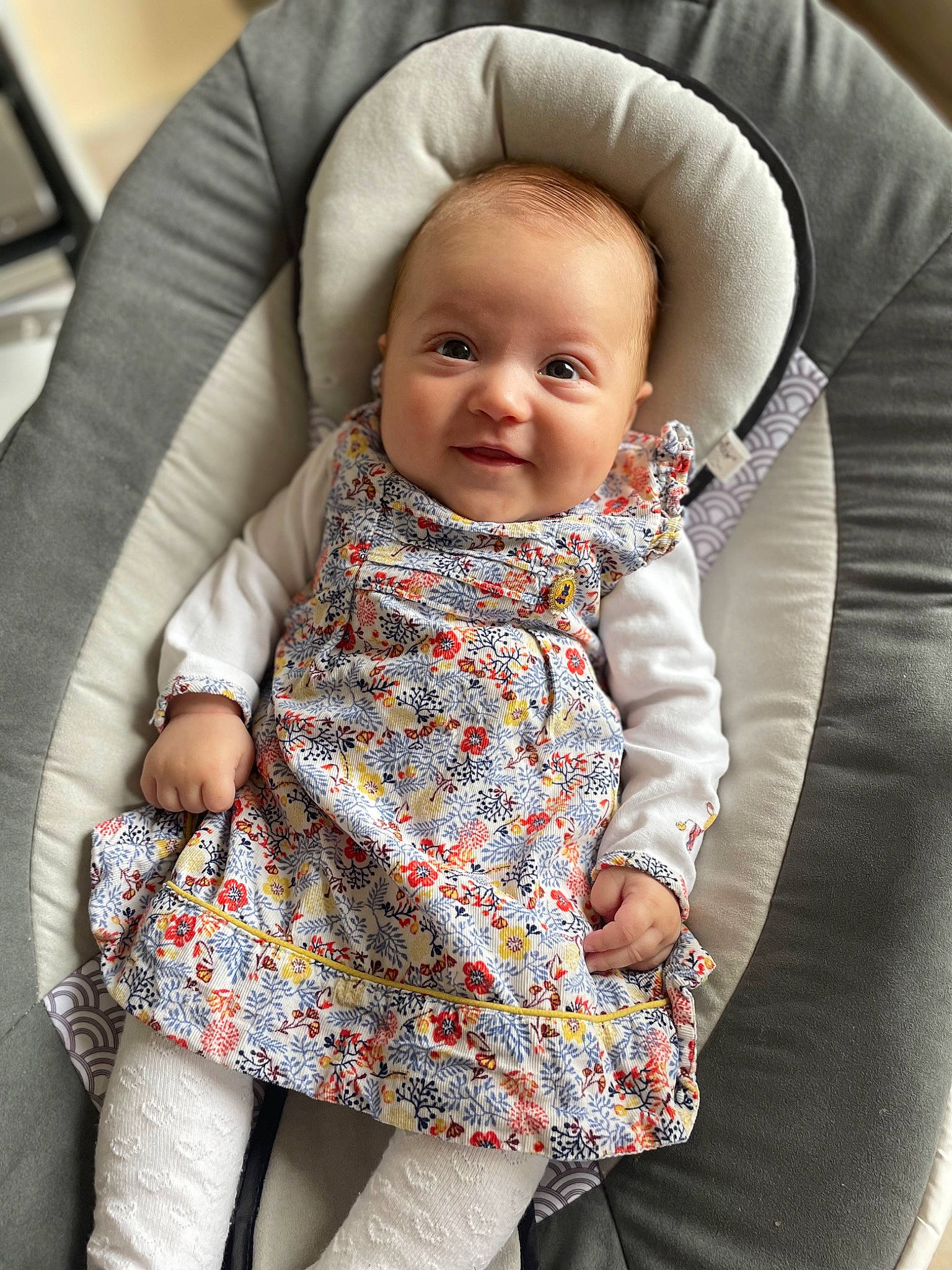 Manel participe au concours pour gagner de l'argent avec cette photo : baby, baby_toddler_clothing, clothing, collar, comfort, dress, face, fashion, grey, iris, mammal, neck, one_piece_garment, outerwear, person, pink, product, skin, sleeve, smile