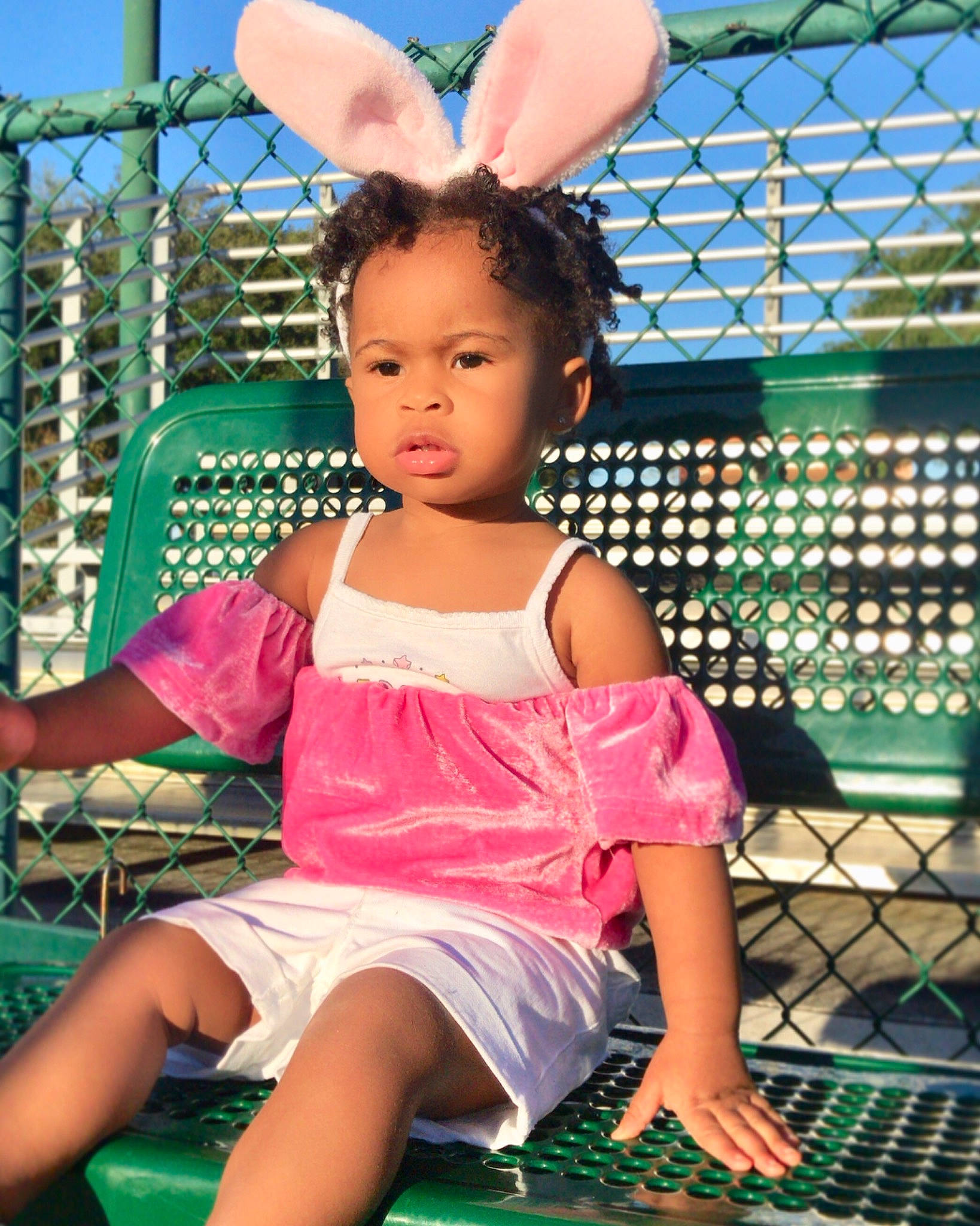 Kimora joined the competition — help win amazing prizes! child, child_model, ear, fawn, fun, human_body, leg, leisure, person, pink, playground, thigh