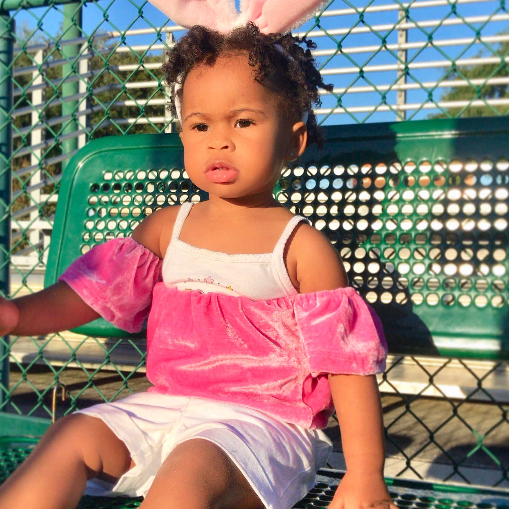 Kimora joined the competition — help win amazing prizes! child, child_model, ear, fawn, fun, human_body, leg, leisure, person, pink, playground, thigh