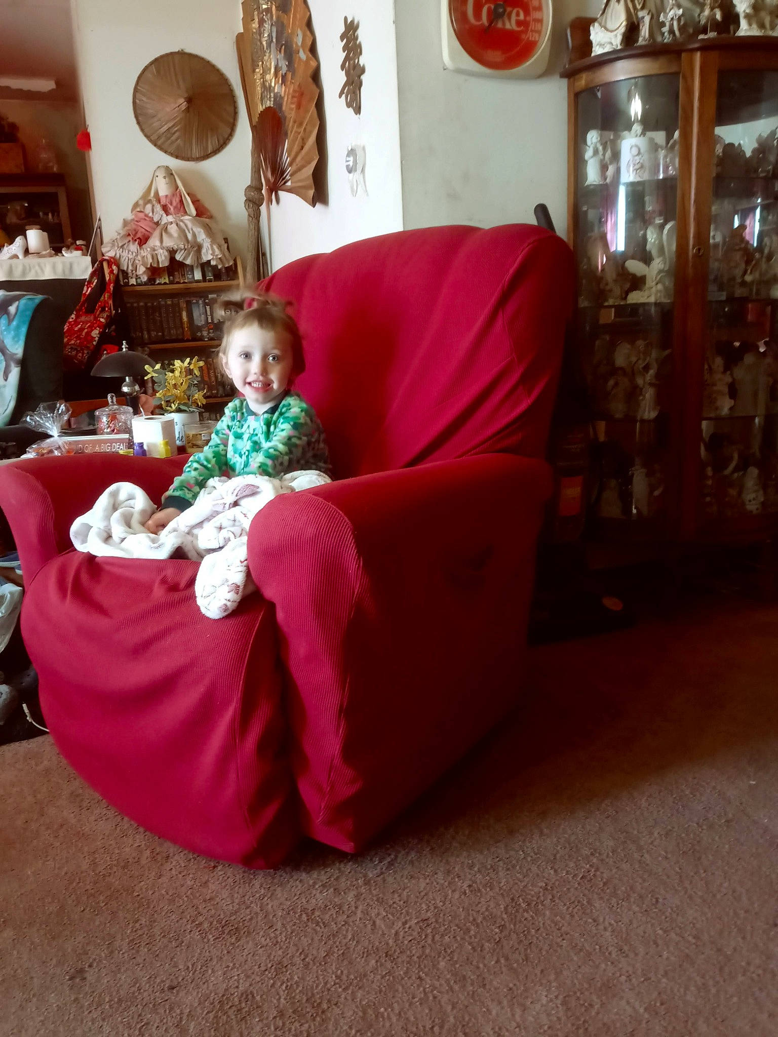 Emmariah joined the competition — help win amazing prizes! baby, comfort, couch, decoration, event, floor, flooring, holiday, interior_design, joy, lamp, lap, leisure, linens, living_room, magenta, peach, person, picture_frame, room