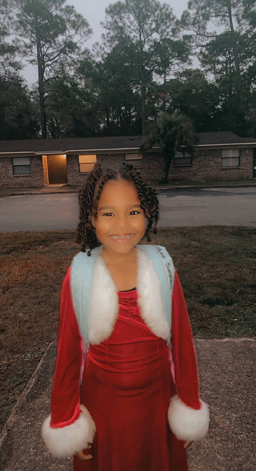 Krislynn joined the competition — help win amazing prizes! black_hair, electric_blue, event, flash_photography, formal_wear, fun, grass, happy, jewellery, joy, leisure, lip, long_hair, neck, necklace, person, shoulder, sitting, smile, tree