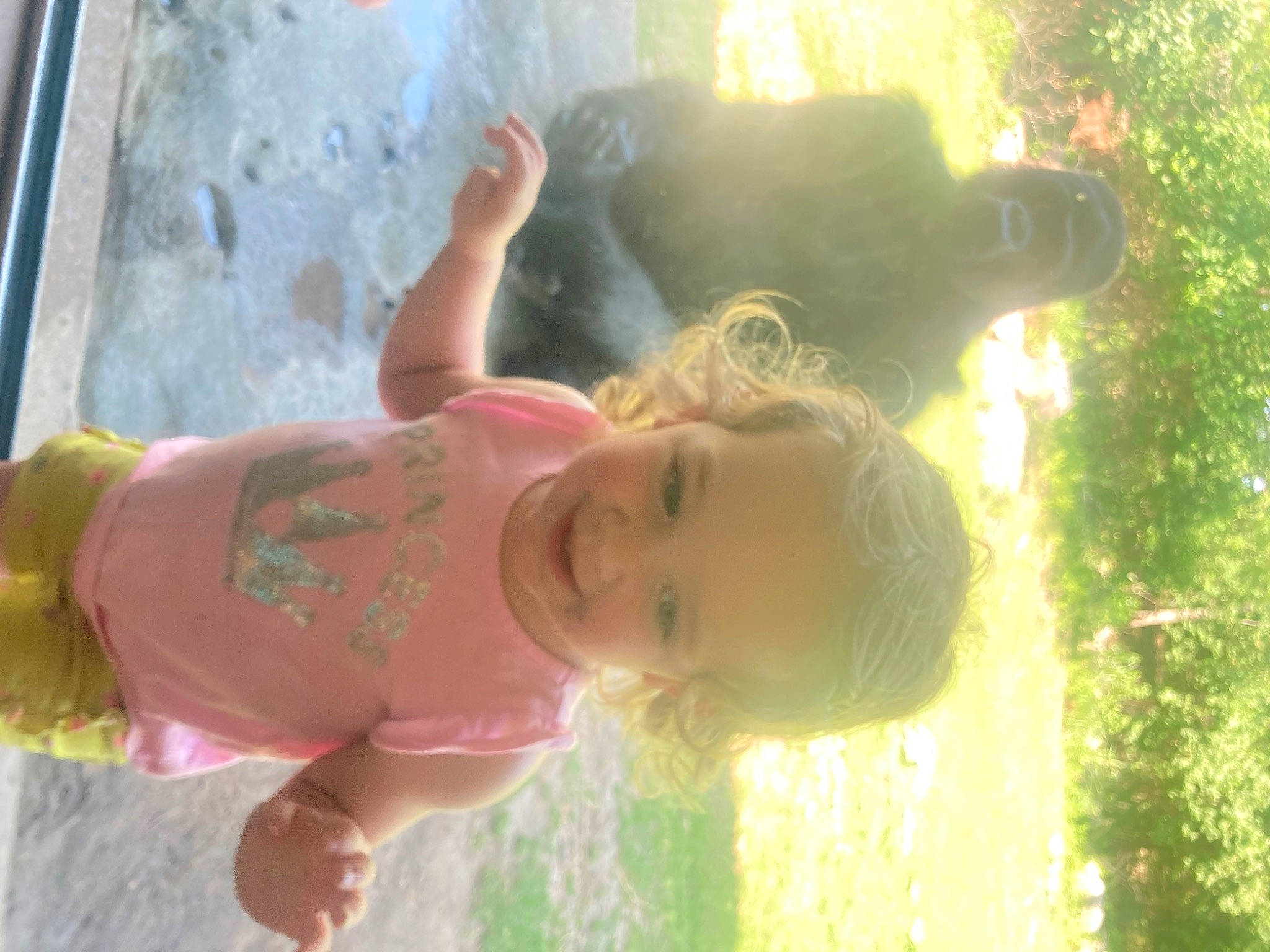 Athena is registered to the contest to win money with this photo: baby, child, dress, fun, grass, happy, hat, joy, leisure, lens_flare, people_in_nature, person, plant, play, recreation, smile, summer, sunlight, toddler, tree