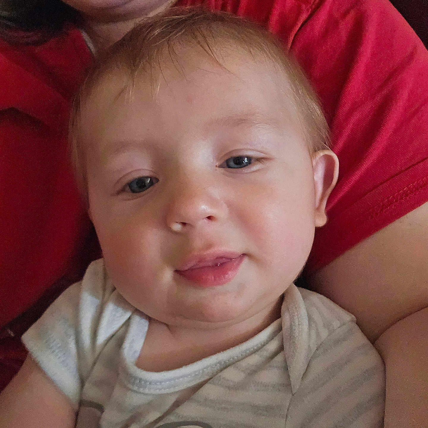 Robert joined the competition — help win amazing prizes! accessories, baby, bodypart, clothing, couch, earring, face, happy, head, jewelry, laughing, mouth, newborn, person, photography, portrait, selfie, smile, t_shirt, teeth