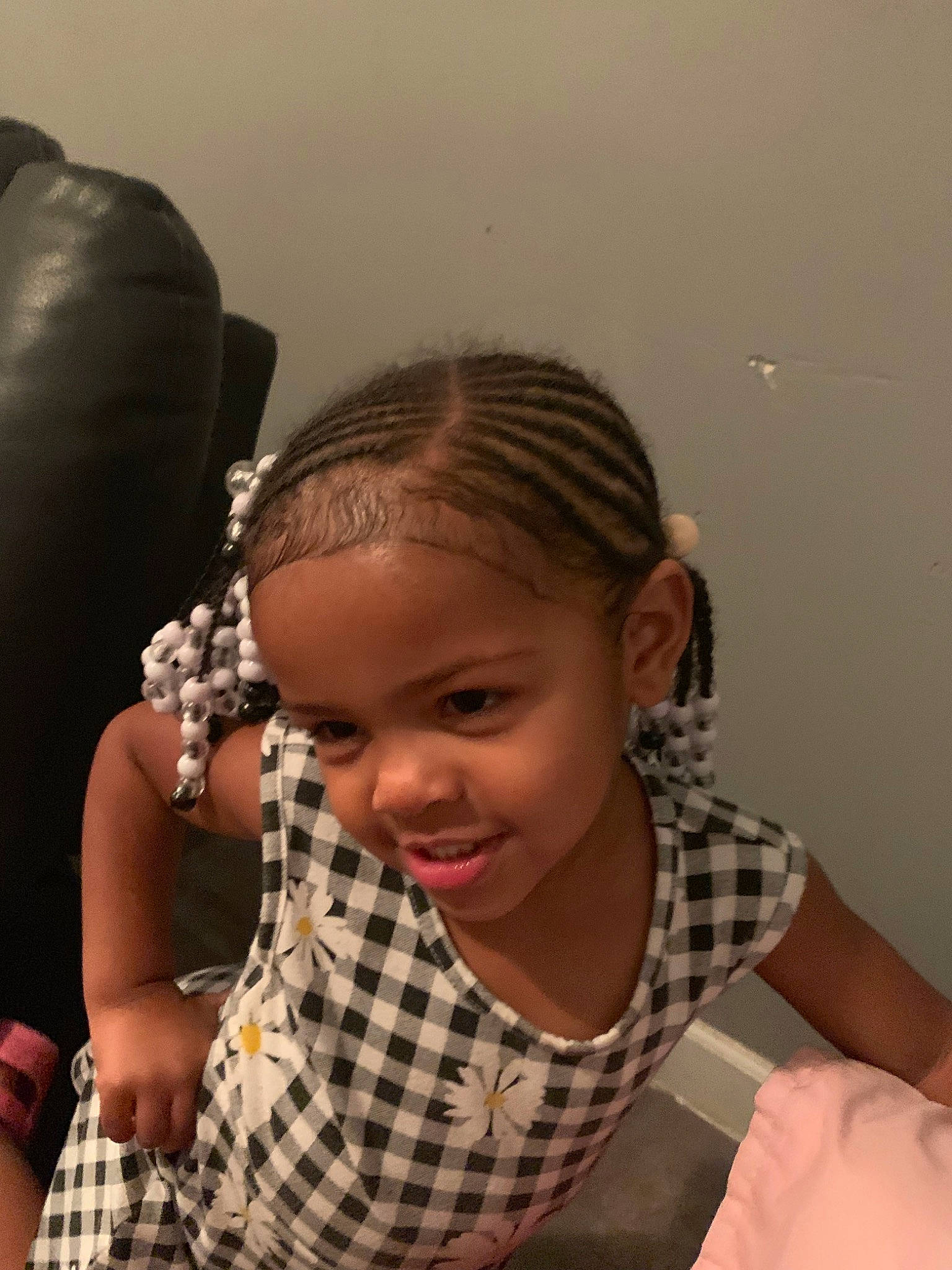 Lovely joined the competition — help win amazing prizes! arm, black_hair, braid, buzz_cut, child, cornrows, ear, face, forehead, hair, hairstyle, head, long_hair, neck, nose, person, smile, toddler