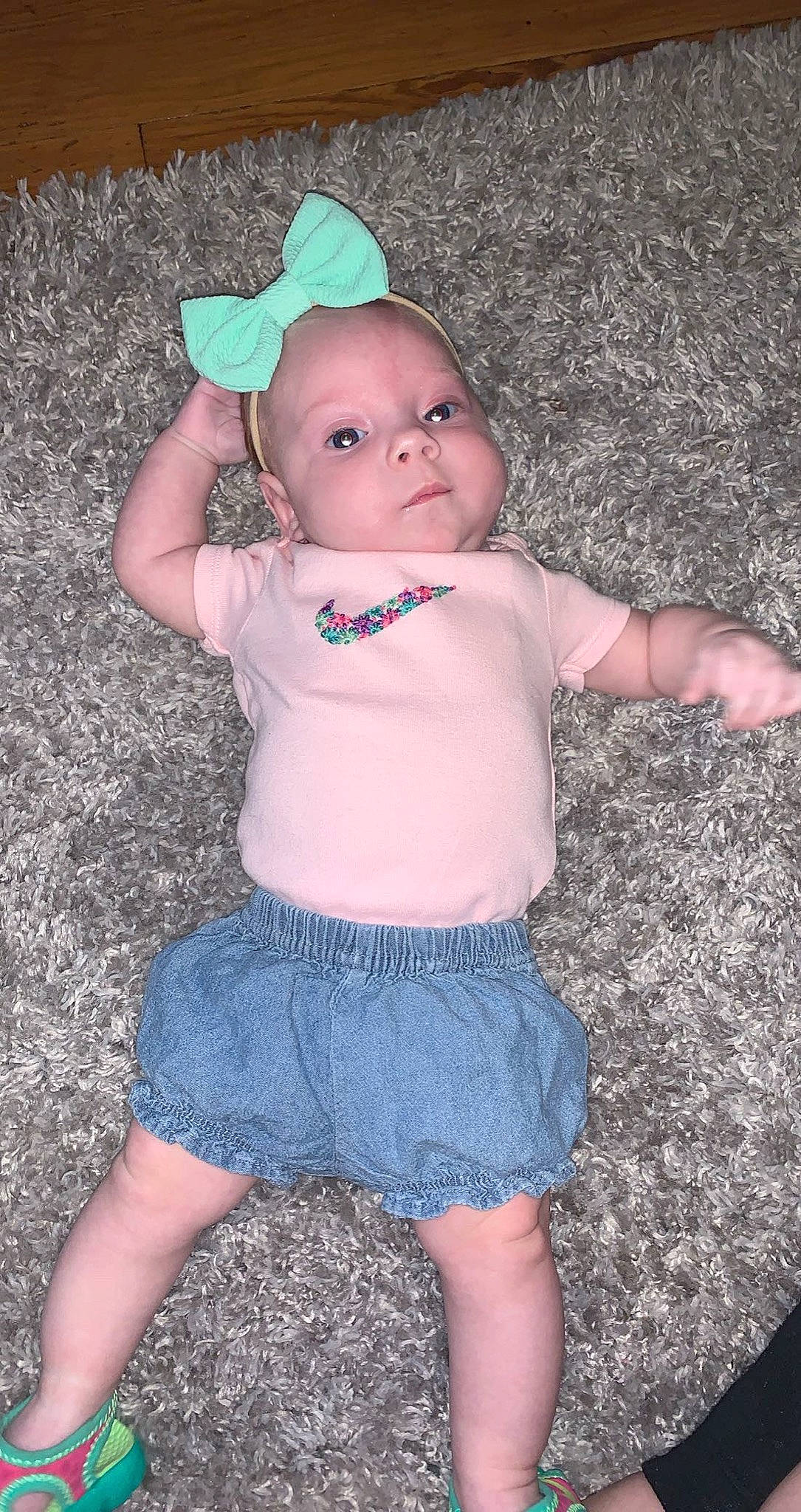 Kamryn is registered to the contest to win money with this photo: baby, baby_toddler_clothing, blue, child, eye, head, headgear, leg, pattern, person, pink, product, sitting, skin, smile, standing, t_shirt, toddler, vacation