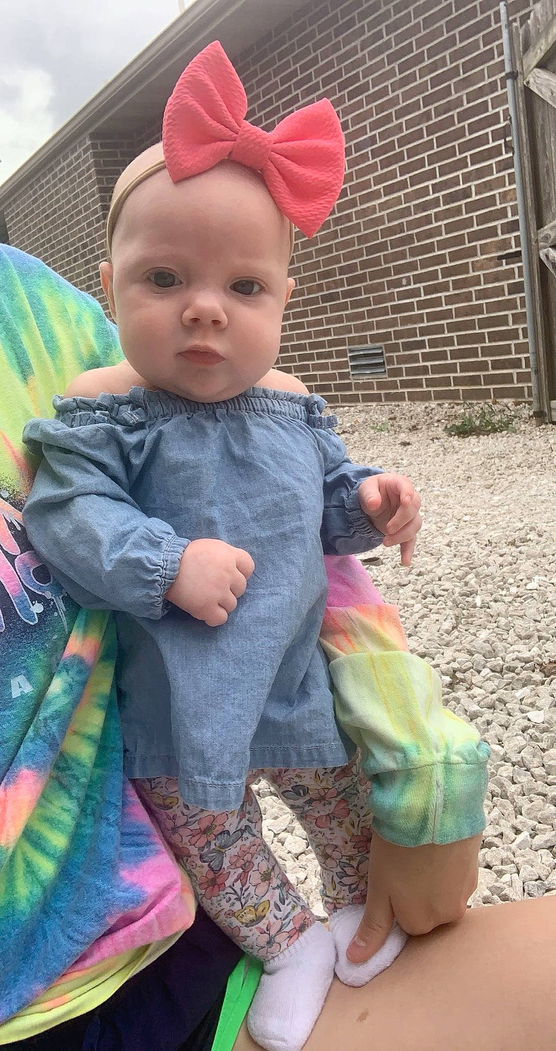 Kamryn is registered to the contest to win money with this photo: baby, baby_products, baby_toddler_clothing, child, ear, hair_accessory, head, headband, headgear, pattern, person, pink, play, smile, toddler