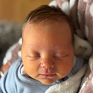 Blake joined the competition — help win amazing prizes! baby, blanket, child, closeup, clothing, cozy, cute, face, head, indoors, infant, newborn, peaceful, portrait, rest, serene, skin, sleeping, soft_light, warm