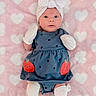 Faith joined the competition — help win amazing prizes! baby, infant, blue_dress, white_mittens, headband, bow, pink_blanket, heart_pattern, cute, lying_down, wide_eyes, portrait, soft_texture, child, newborn, adorable, smiling_strawberries, clothing, baby_fashion, toddler