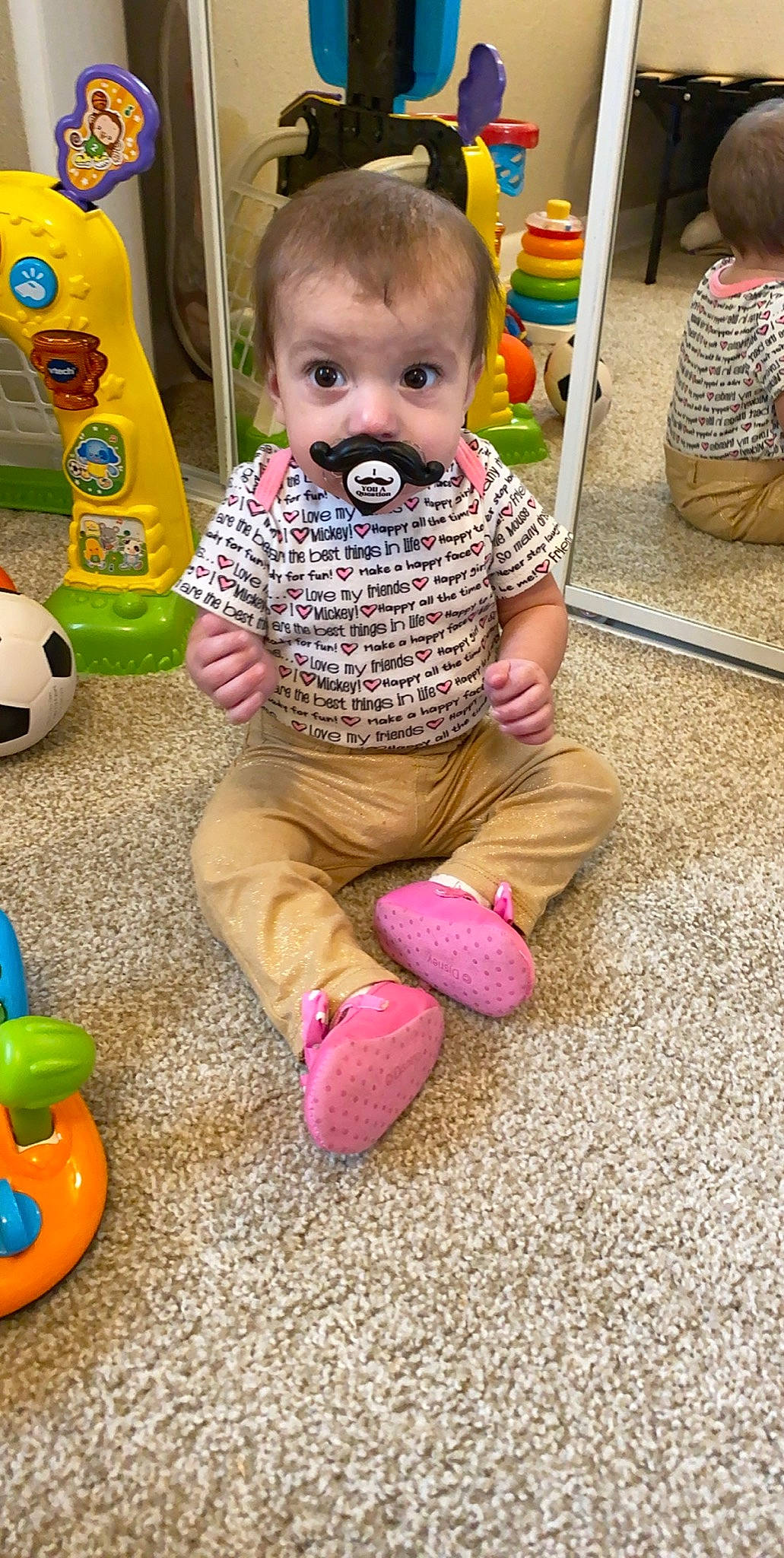 Georgia Mae joined the competition — help win amazing prizes! baby, baby_playing_with_toys, baby_toys, child, person, play, sitting, smile, toddler, toy