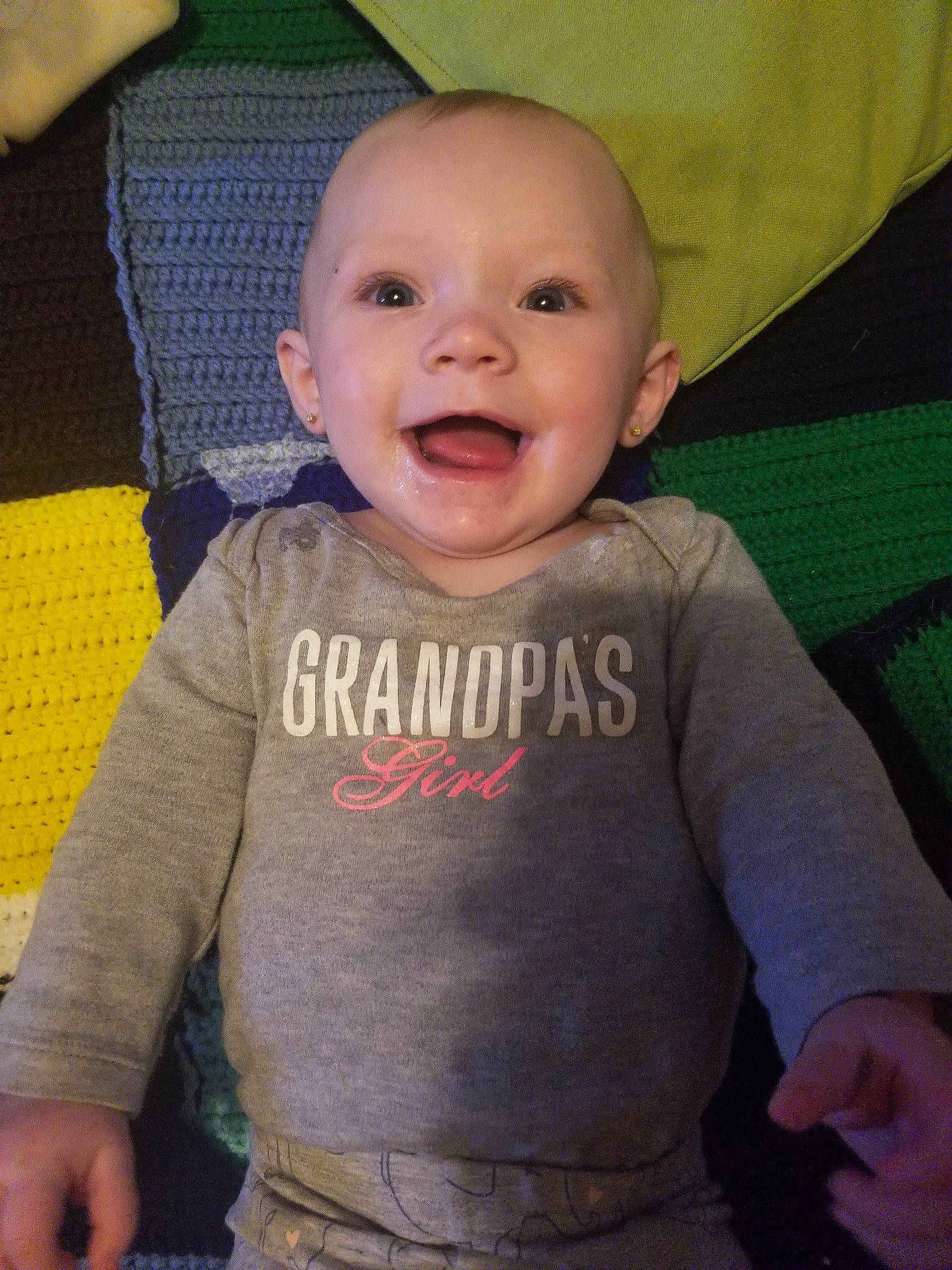 Oaklynn joined the competition — help win amazing prizes! baby, baby_laughing, cheek, child, chin, cool, eye, face, facial_expression, forehead, head, laugh, lip, mouth, neck, nose, person, skin, sleeve, smile