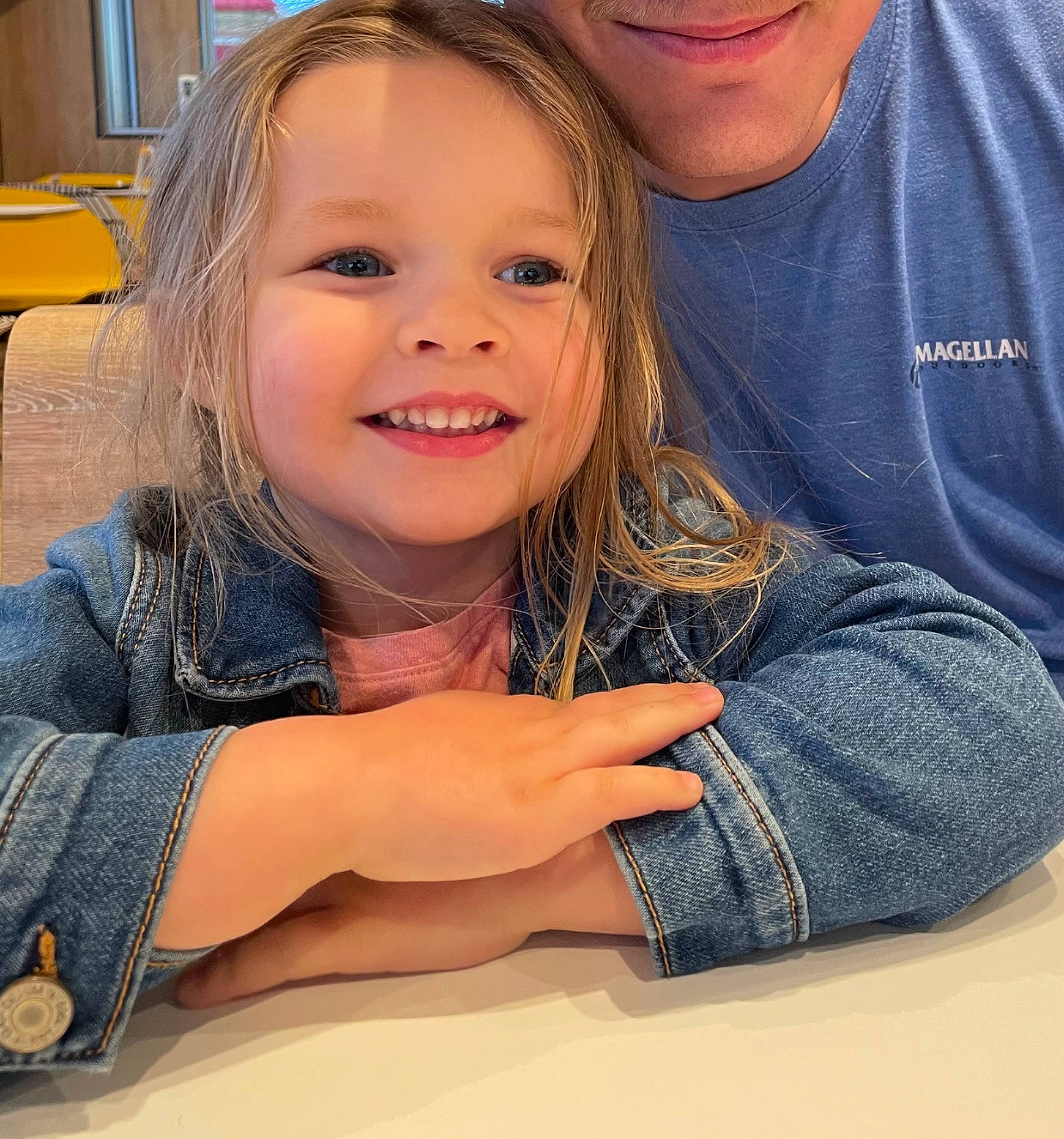 Addilyn joined the competition — help win amazing prizes! beauty, blond, child, clothing, electric_blue, eye, finger, fun, gesture, hairstyle, hand, happy, human, joy, leisure, person, skin, smile, summer, t_shirt