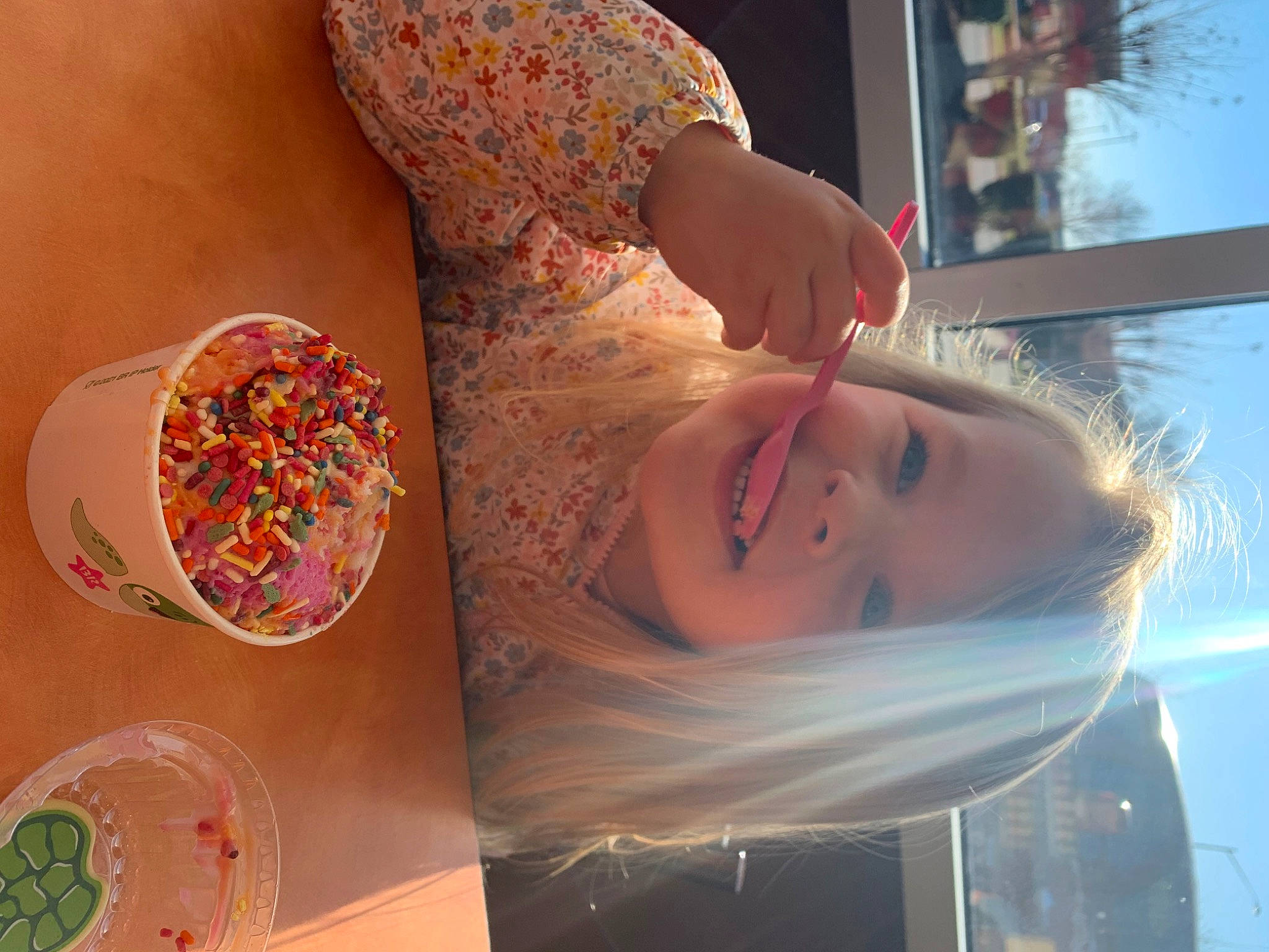 Addilyn is registered to the contest to win money with this photo: beauty, cuisine, dessert, dish, dishware, dress, eyelash, eyewear, food, hand, joy, pattern, person, plate, recipe, serveware, skin, sunglasses, tableware, textile