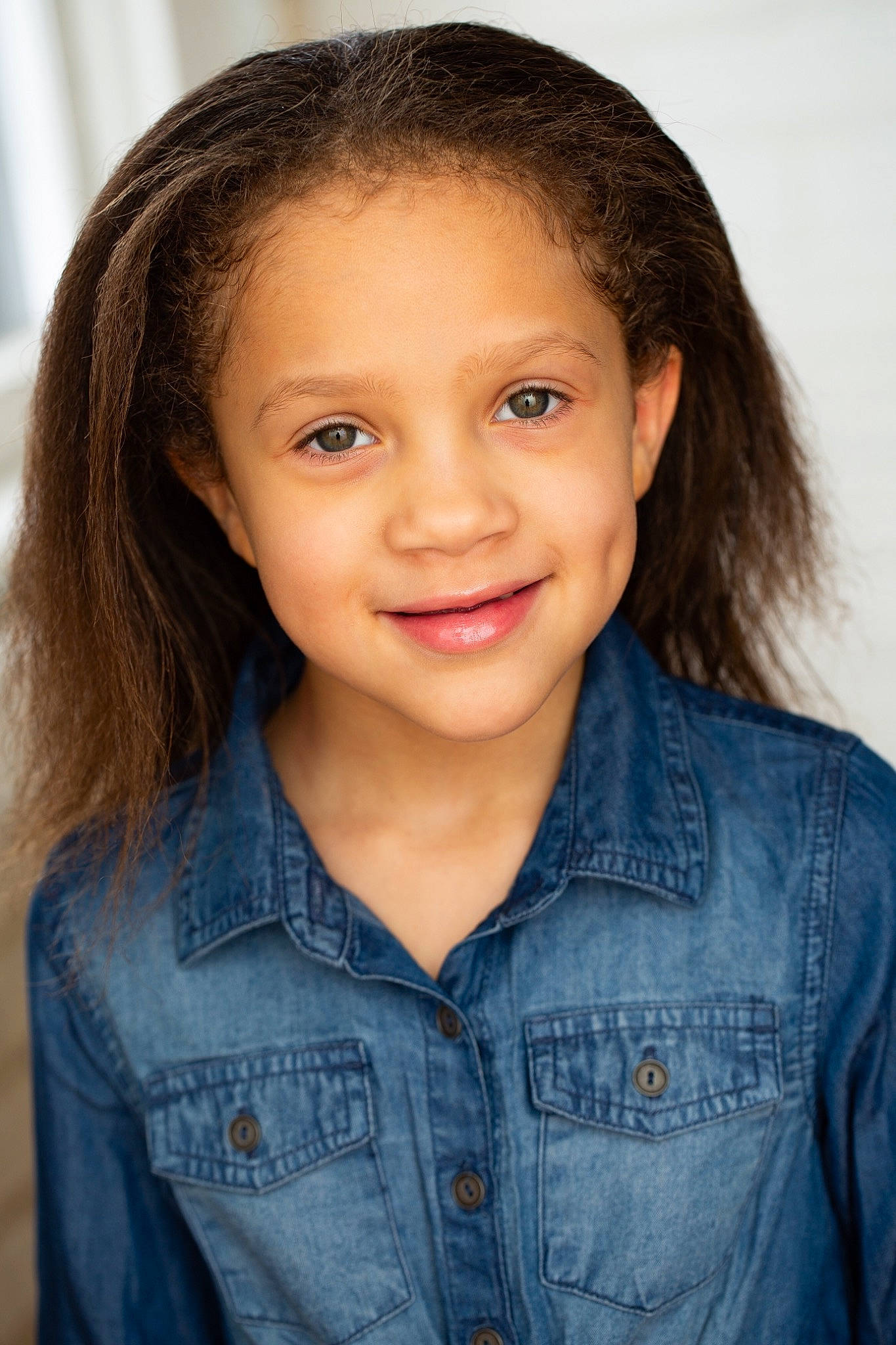 Ava Lee Rose joined the competition — help win amazing prizes! beauty, brown_hair, cheek, child, child_model, chin, denim, eye, eyebrow, face, forehead, hair, hairstyle, joy, lip, long_hair, person, photography, portrait, portrait_photography