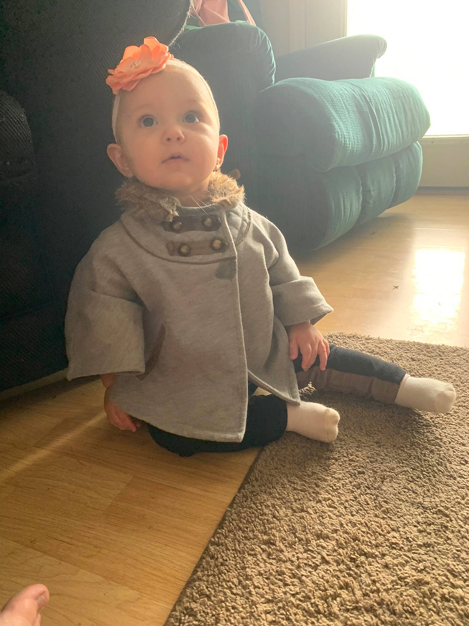 Zoella is registered to the contest to win money with this photo: baby, child, floor, flooring, leg, person, play, sitting, skin, toddler