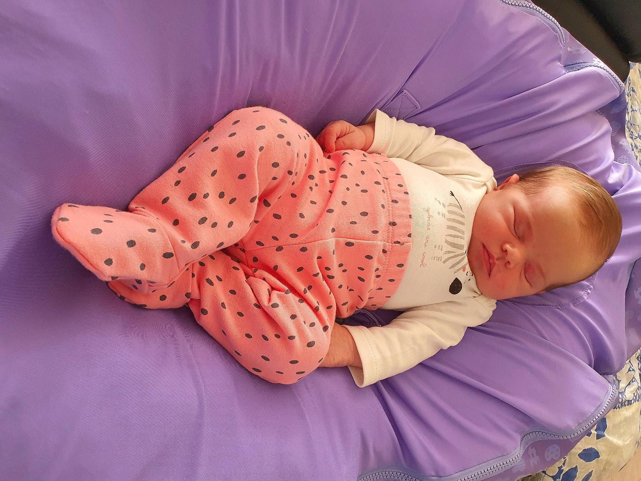 Lily Rose participe au concours pour gagner de l'argent avec cette photo : baby, baby_products, baby_sleeping, bedtime, birth, child, nap, person, pink, product, sleep, toddler