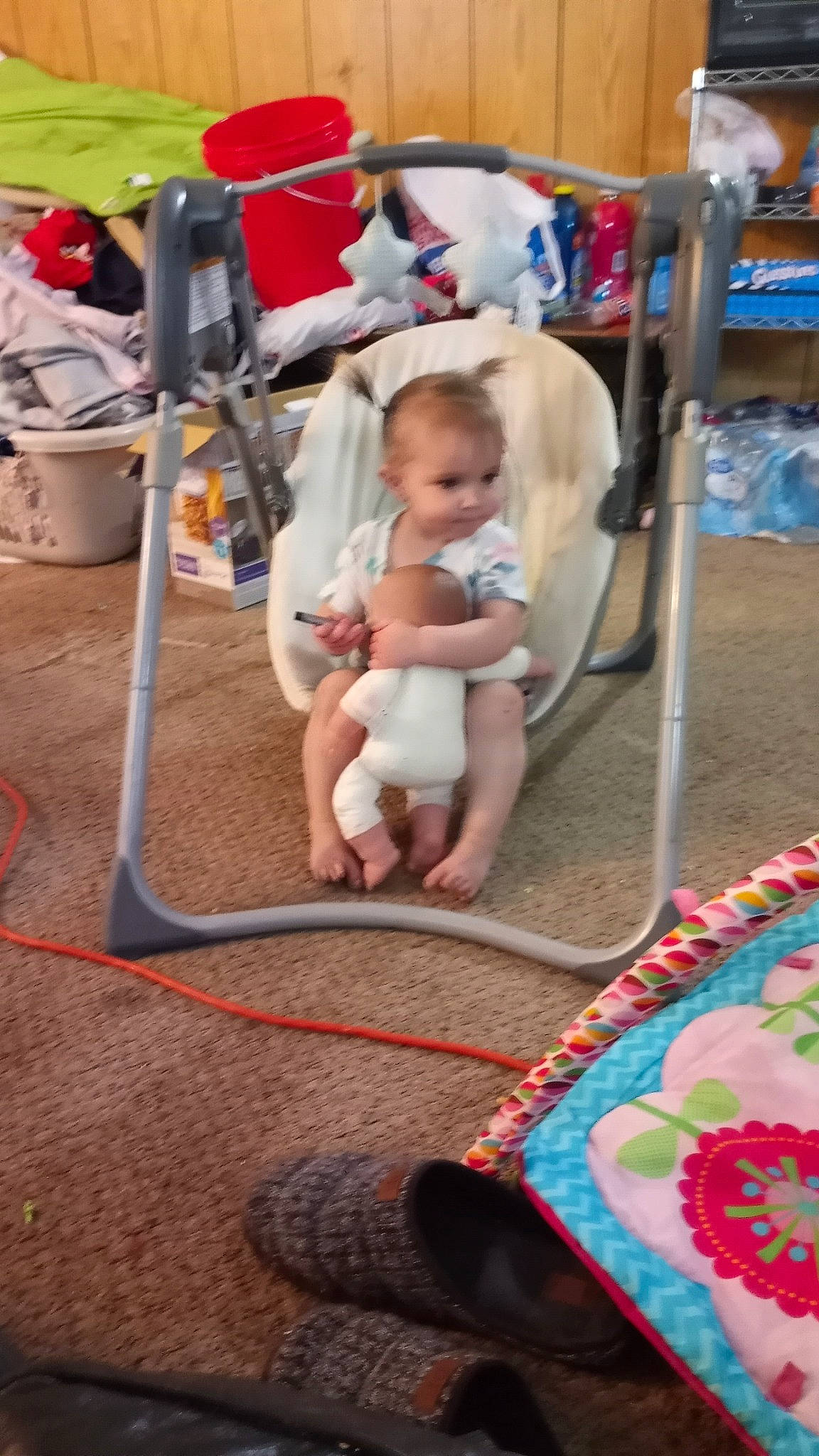 Lylah joined the competition — help win amazing prizes! baby, baby_products, carpet, chair, child, event, flooring, foot, fun, grass, human_leg, leisure, mat, person, recreation, sandal, sitting, skin, summer, toddler