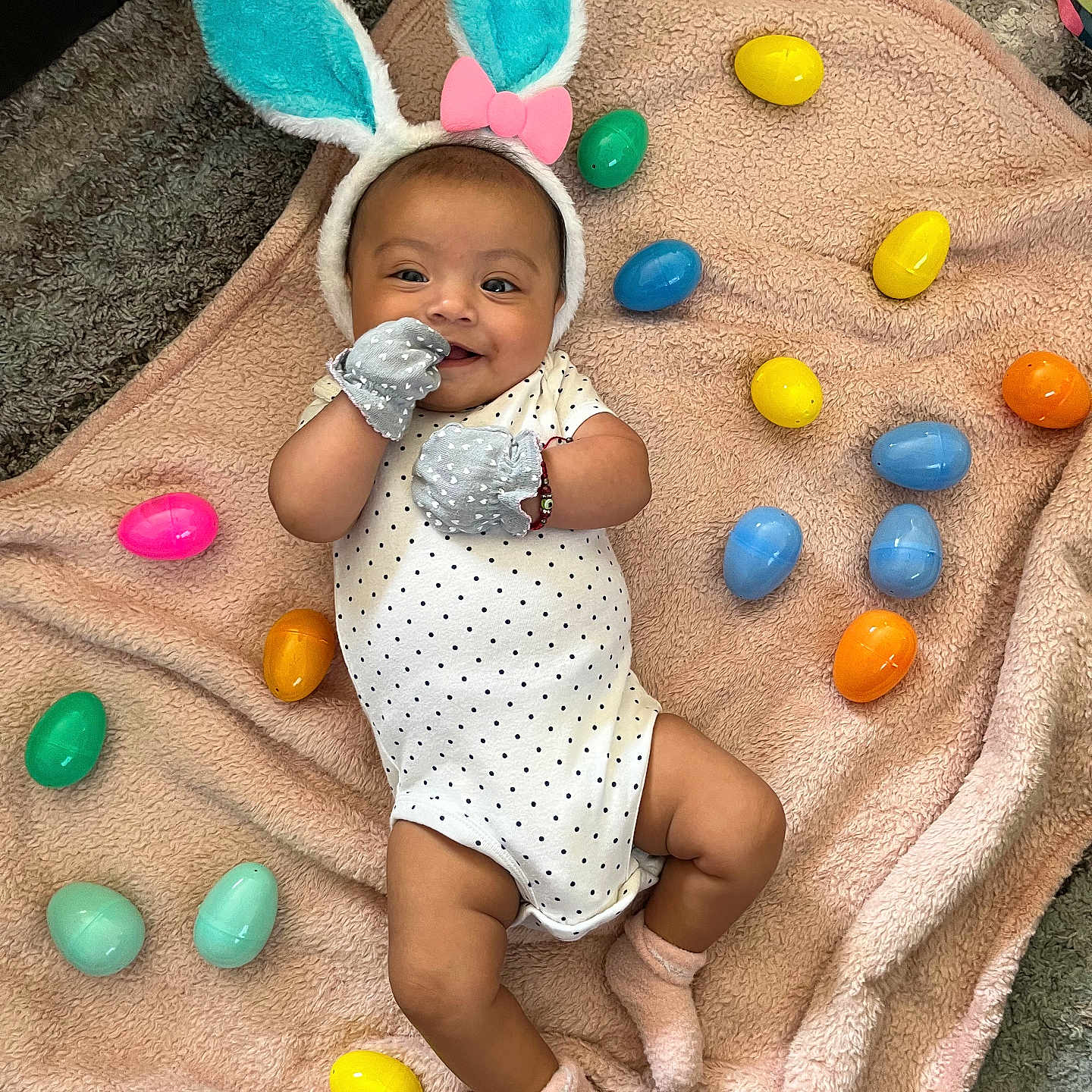 Kailani Figueroa joined the competition — help win amazing prizes! baby, ball, blanket, clothing, egg, face, food, happy, hat, head, hosiery, medication, person, photography, pill, portrait, sock, sport, tennis, tennisball