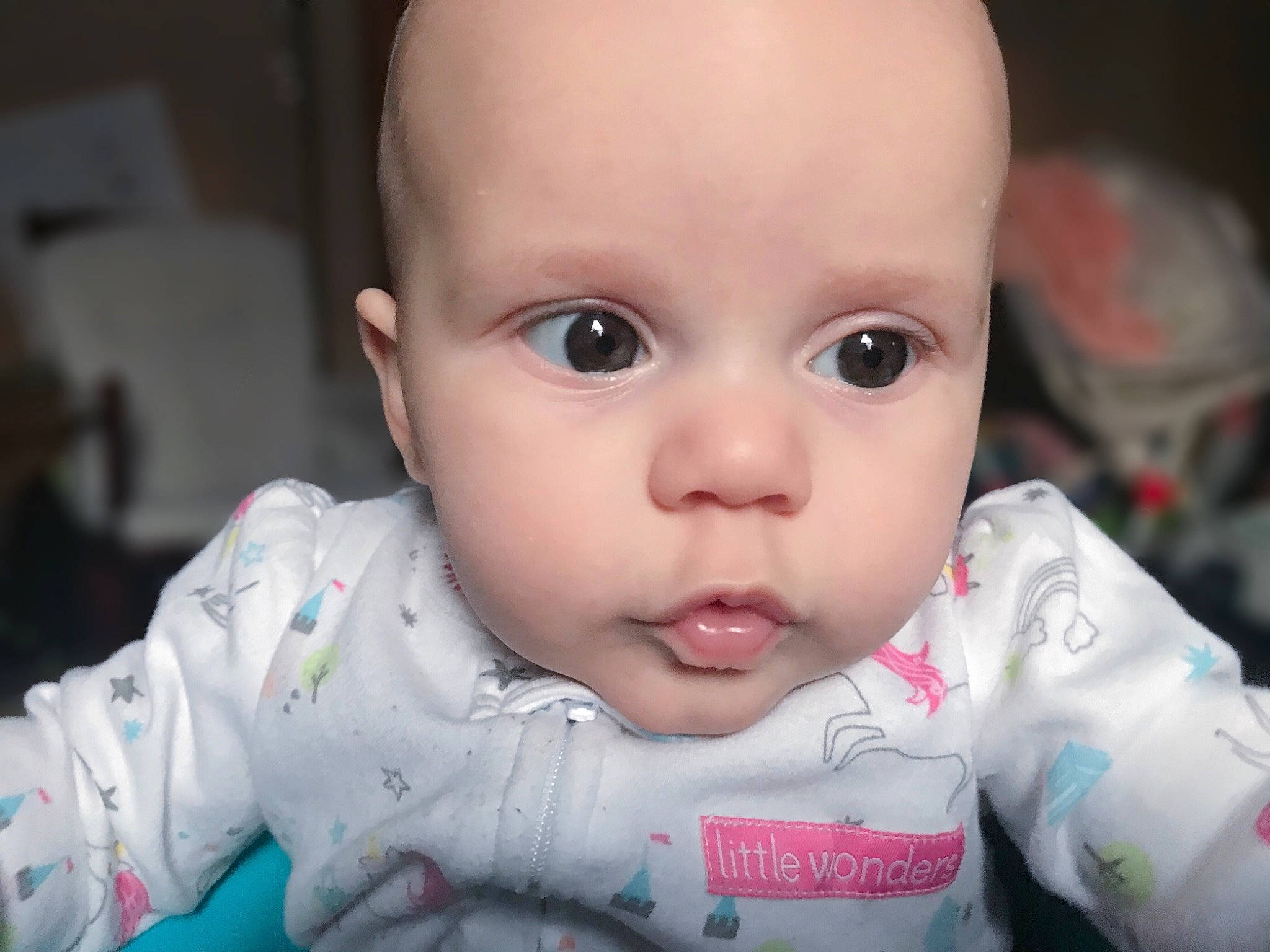 Vada is registered to the contest to win money with this photo: baby, baby_making_funny_faces, cheek, child, chin, ear, eye, eyebrow, face, forehead, head, iris, lip, mouth, nose, person, skin, toddler