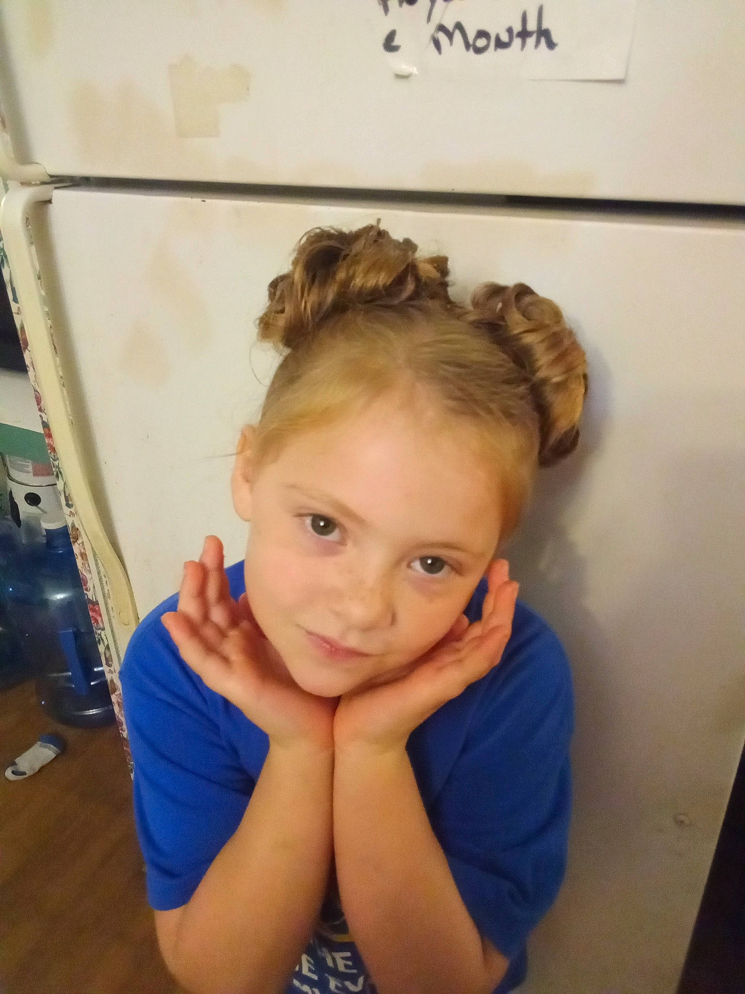 Mary joined the competition — help win amazing prizes! blond, brown_hair, bun, cheek, child, ear, electric_blue, eyebrow, eyelash, fashion_accessory, forehead, hair_accessory, hair_tie, handwriting, happy, jewellery, long_hair, neck, person, pigtail