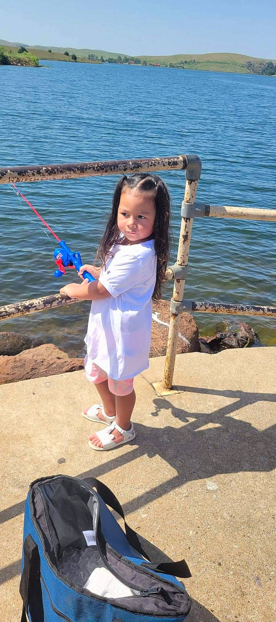 Mariana joined the competition — help win amazing prizes! angling, bag, beach, blue, casting_fishing, fisherman, fishing, fishing_reel, fishing_rod, fun, happy, lake, leisure, luggage_and_bags, person, recreation, recreational_fishing, shorts, toddler, travel