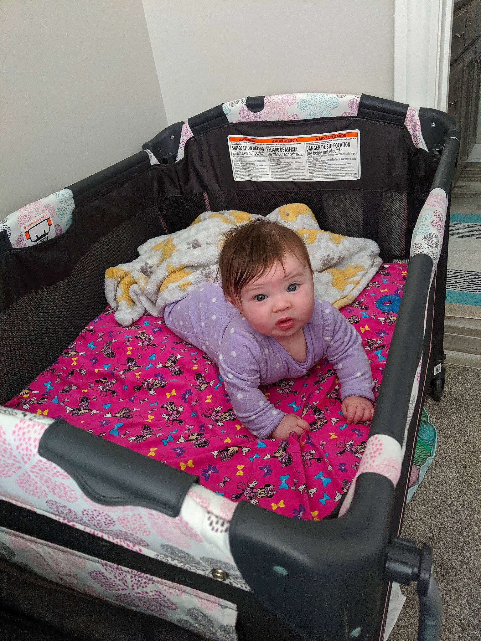 Jupiter is registered to the contest to win money with this photo: baby, baby_carriage, baby_products, child, comfort, furniture, infant_bed, person, pink, product, sitting, surprise, toddler