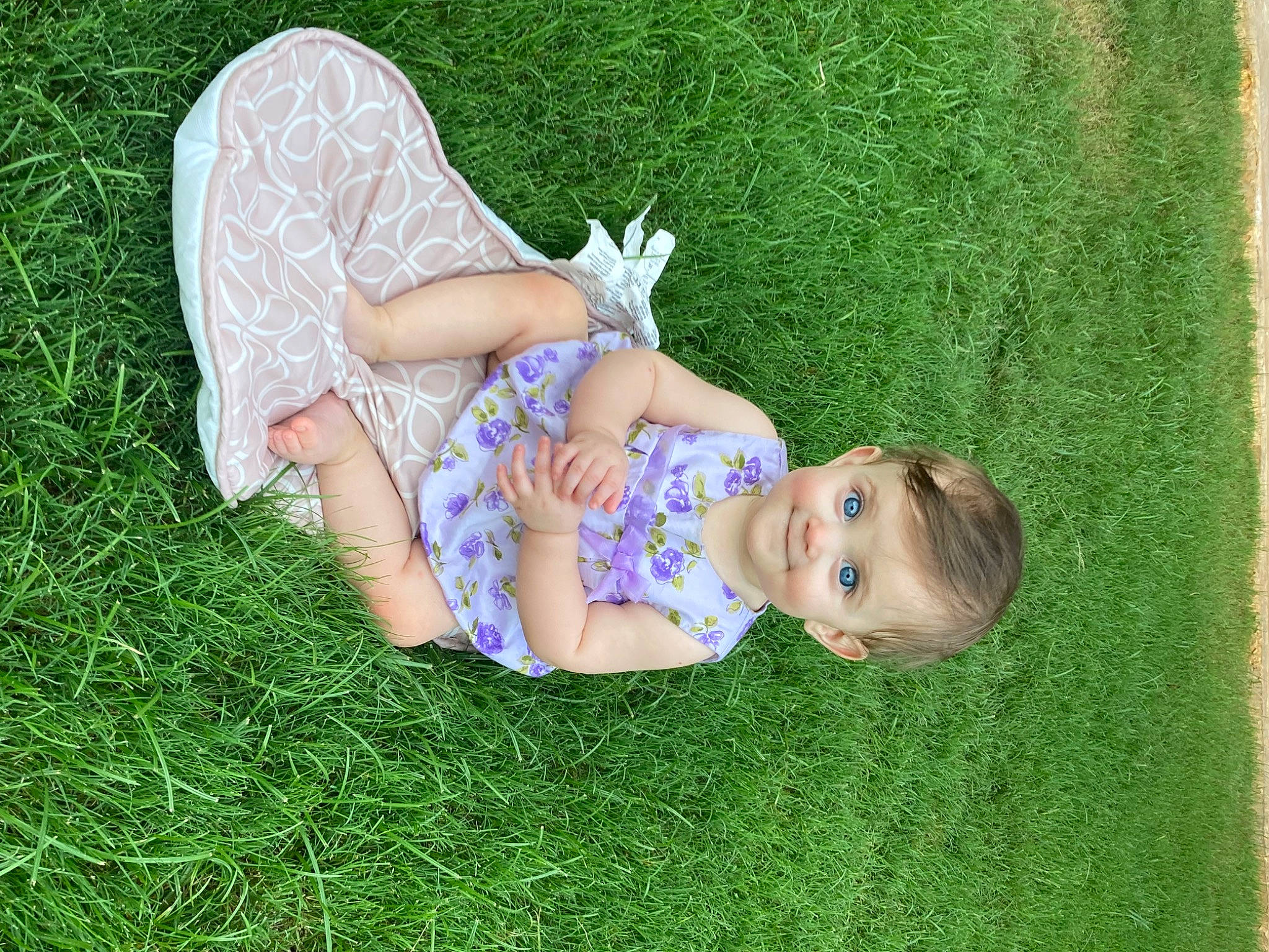 Gracie joined the competition — help win amazing prizes! facial_expression, fun, grass, grass_family, grassland, hand, happy, hat, headgear, human_body, joy, leaf, leg, leisure, meadow, organism, people_in_nature, person, plant, recreation