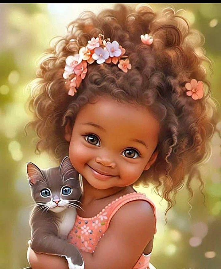 Athéna participe au concours pour gagner de l'argent avec cette photo : black_hair, cat, doll, eyelash, fawn, felidae, happy, headpiece, iris, jewellery, joy, long_hair, people_in_nature, person, petal, pink, plant, skin, smile, toy