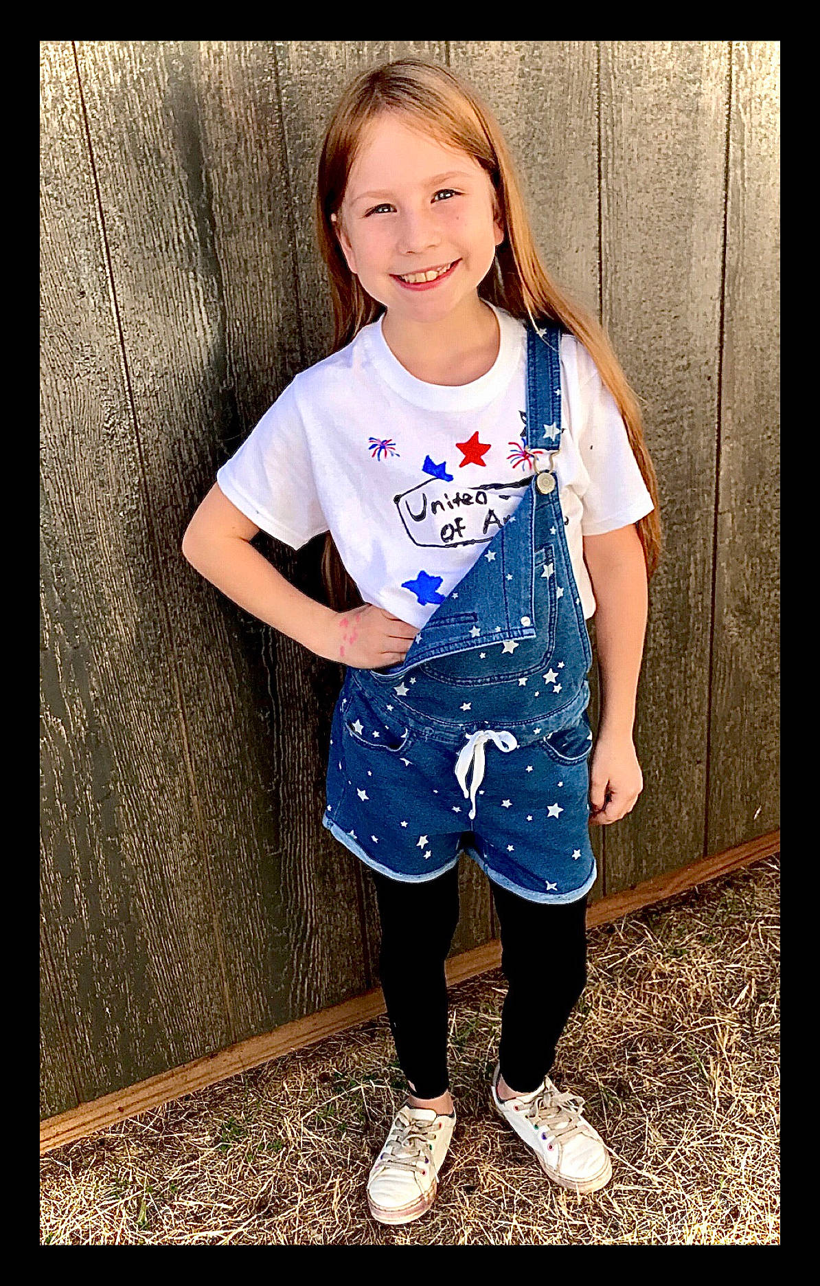 Emma-kate is registered to the contest to win money with this photo: baby_toddler_clothing, blond, child, denim, electric_blue, face, flash_photography, formal_wear, happy, human_leg, joy, long_hair, pattern, people_in_nature, person, sleeve, smile, street_fashion, t_shirt, tints_and_shades