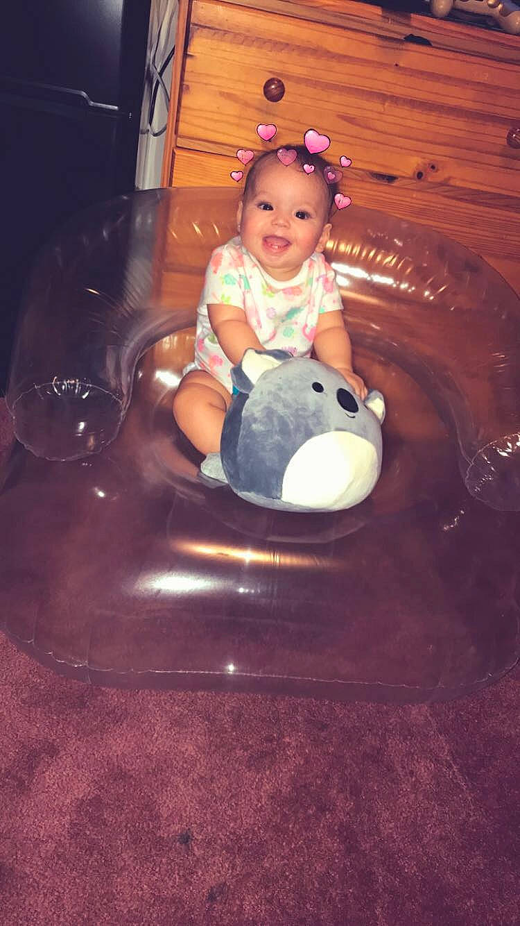 Laylanni is registered to the contest to win money with this photo: baby, chair, child, fun, person, play, sitting, toddler