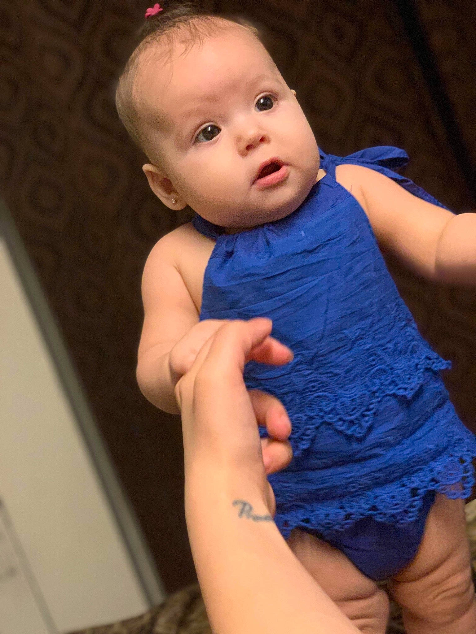 Laylanni is registered to the contest to win money with this photo: arm, baby, beauty, blue, cheek, child, child_model, electric_blue, eye, finger, hand, leg, lip, muscle, person, skin, toddler