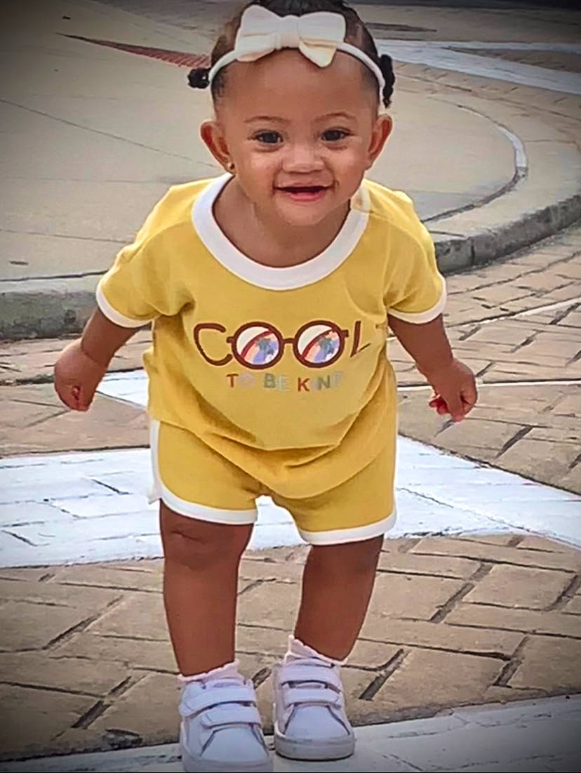 Alora joined the competition — help win amazing prizes! baby, baby_toddler_clothing, cheek, chin, clothing, cool, eye, face, fun, happy, head, joy, person, pink, shorts, skin, sleeve, smile, standing, t_shirt