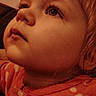 Wrenlee joined the competition — help win amazing prizes! child, close_up, curly_hair, cute, expression, eyelashes, face, fleece, heart_pattern, indoor, innocence, looking_up, portrait, profile, red_clothing, skin, soft_light, toddler, warm_tone, young_child