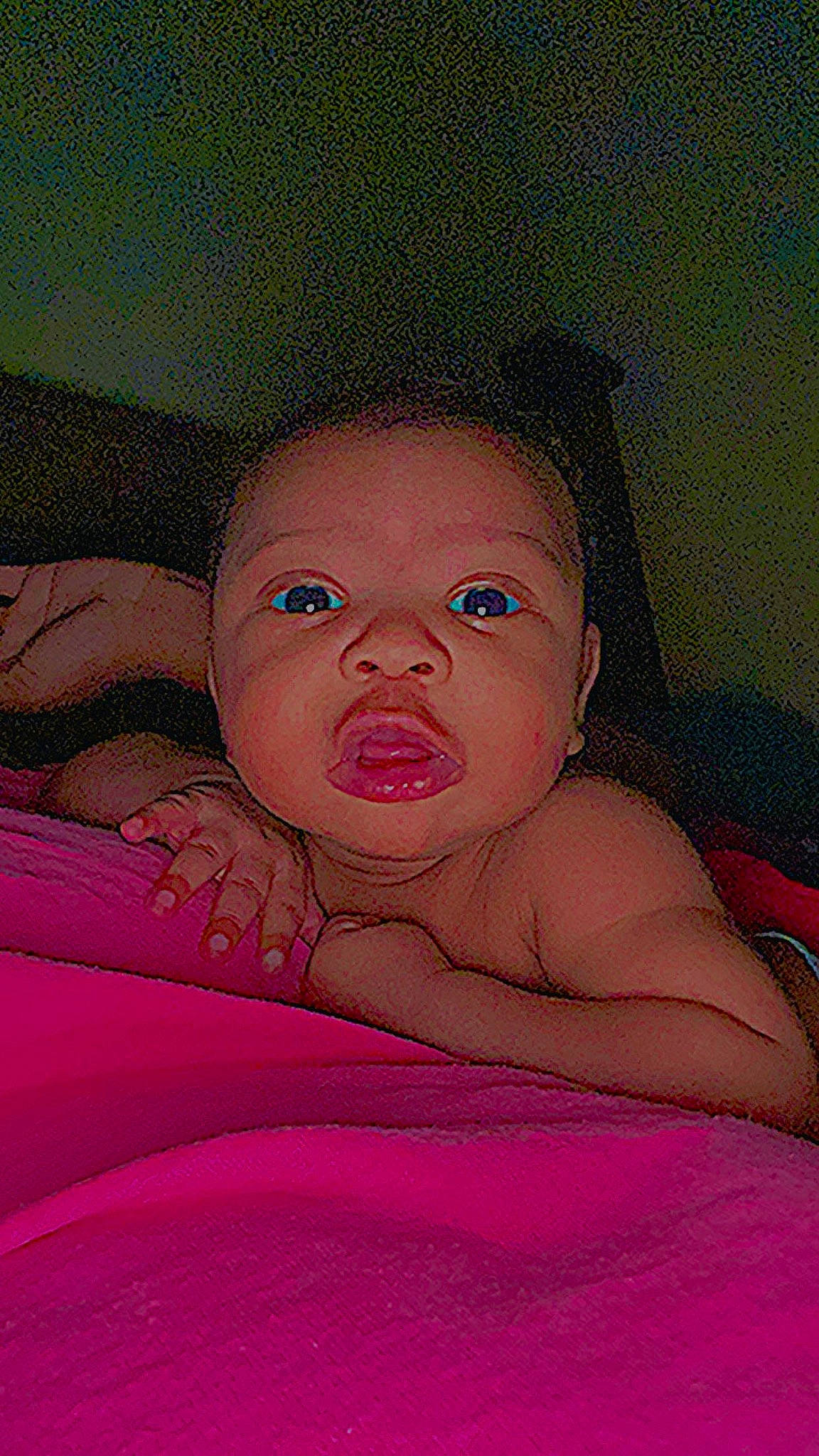 Terron is registered to the contest to win money with this photo: arm, baby, bathing, cheek, chest, comfort, eye, eyebrow, eyelash, finger, head, human_body, iris, lip, mouth, neck, nose, person, pink, skin