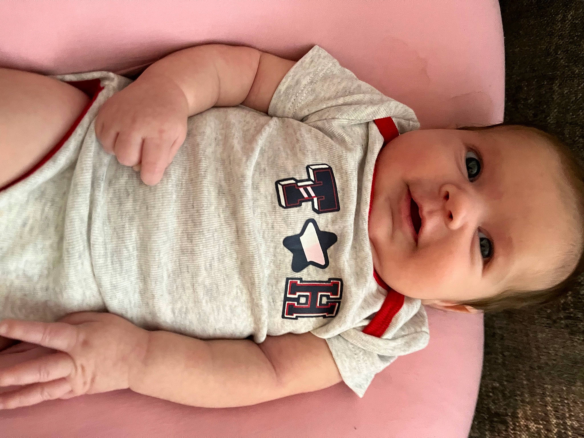 Addison is registered to the contest to win money with this photo: baby, baby_sleeping, baby_toddler_clothing, cheek, chin, comfort, elbow, eye, eyelash, finger, gesture, hand, lip, mammal, mouth, nose, person, skin, sleeve, smile